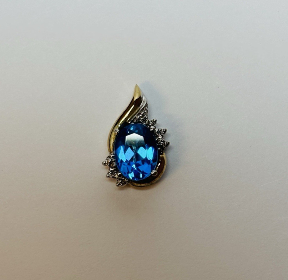 Alwand Vahan Sterling 925 Silver 10K Topaz Pendant – .05