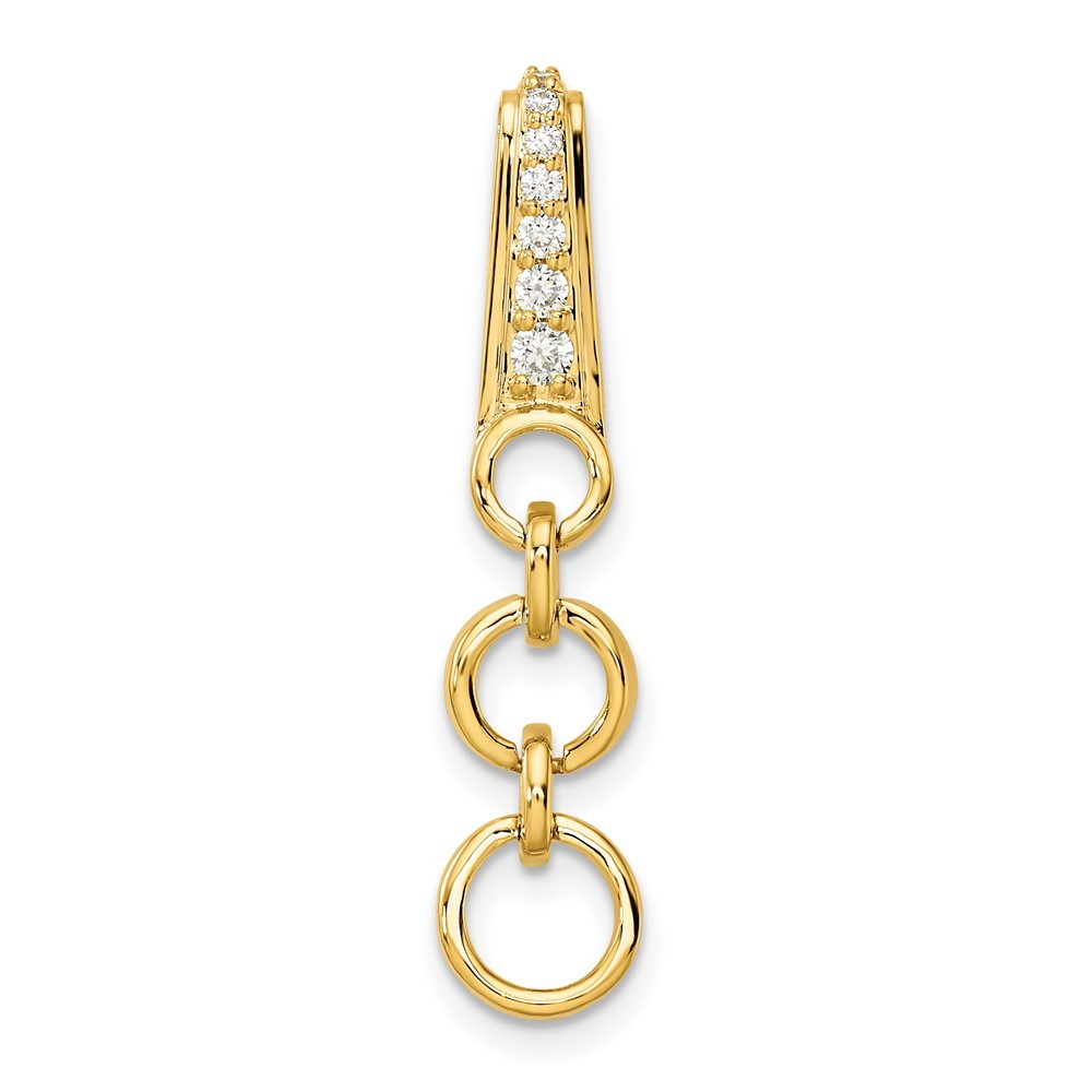 14k Yellow Gold 1/8 carat Lab Grown Diamond Dangle Circle Chain Slide VS/SI, G