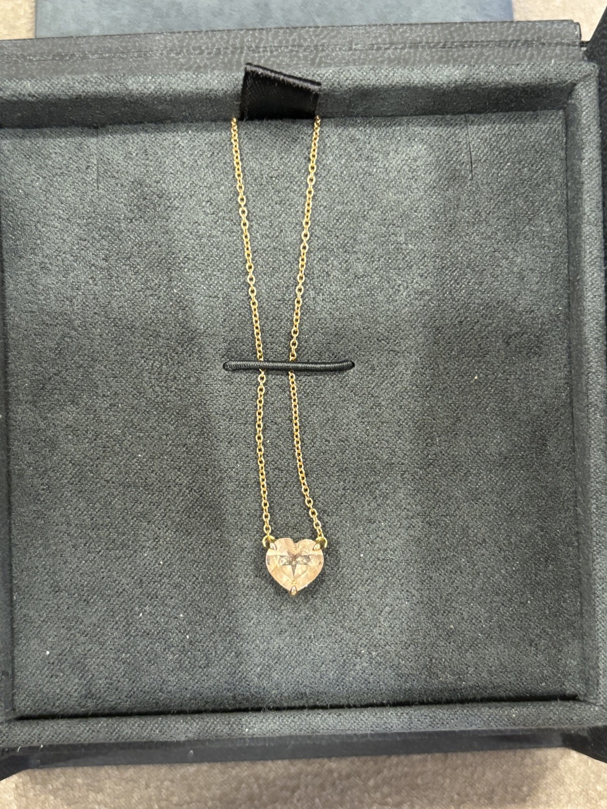 David Yurman Chatelaine Heart Pendant Necklace 18K Rose Gold with Morganite, 8mm