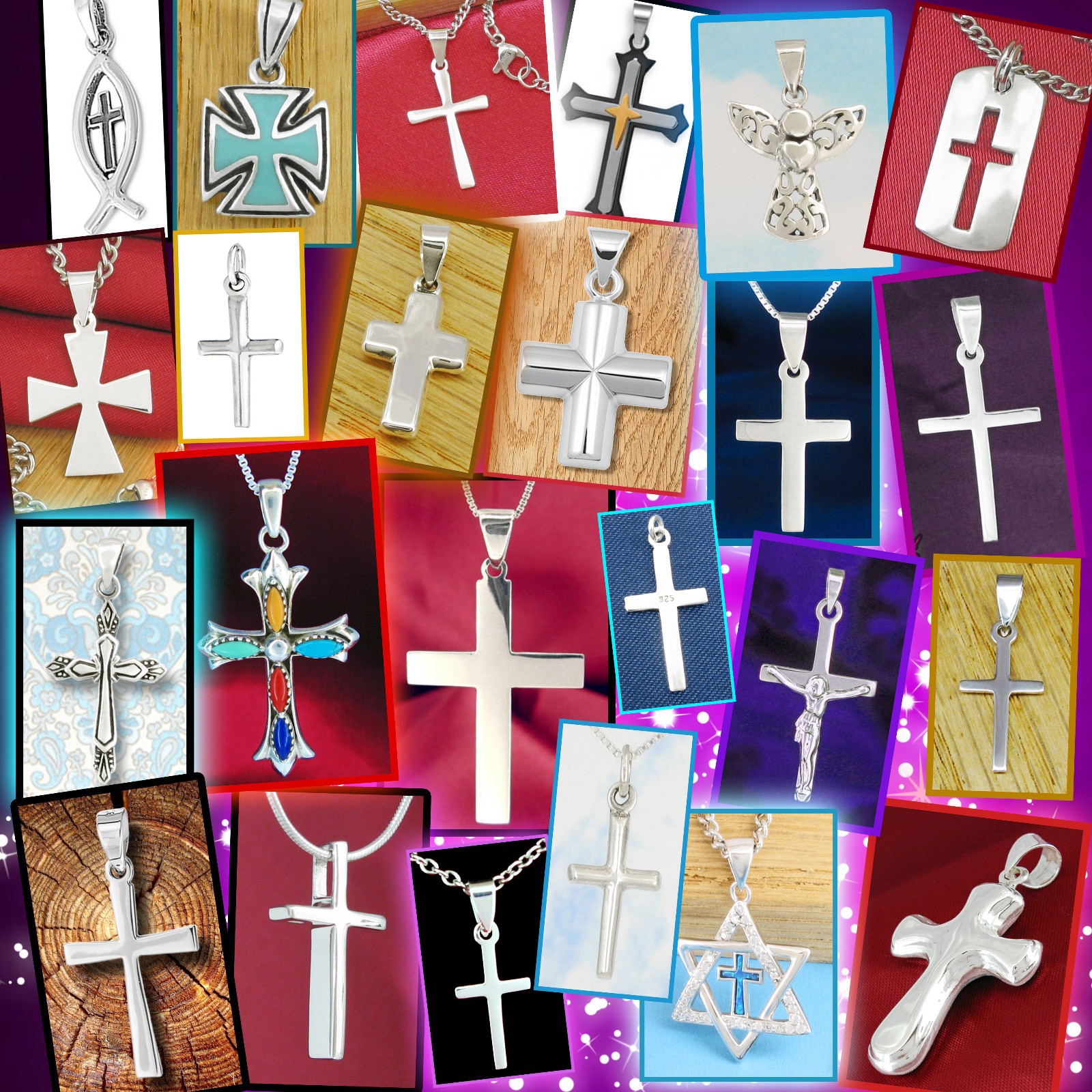 Cross Pendant Plain & Simple – SOLID 925 Sterling Silver – Use your CHAIN!