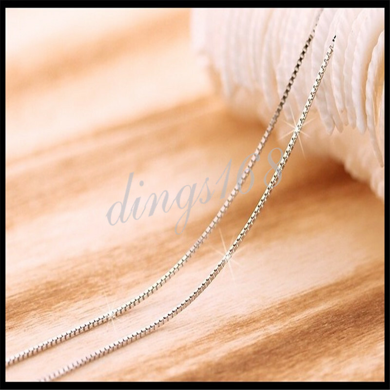 REAL 925 Sterling Silver Tarnish-Resist 1.2mm wide Box Chain Necklace 16~32 inch