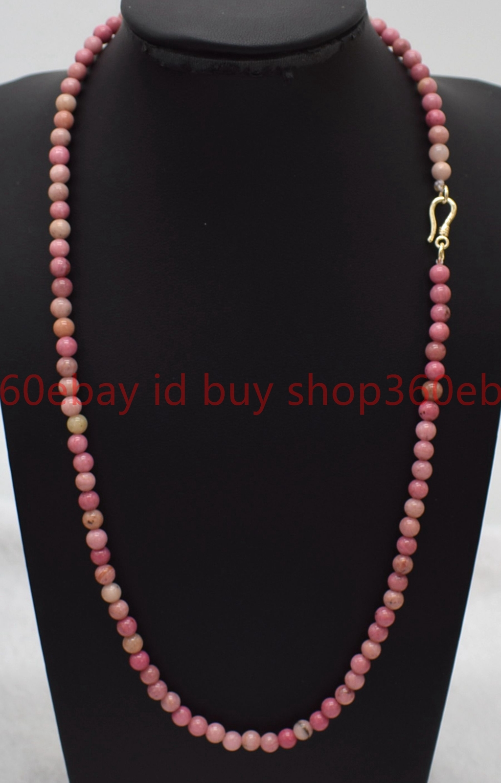Natural Beautiful 4mm Pink Rhodonite Round Gemstone Beaded Necklace 16-28in