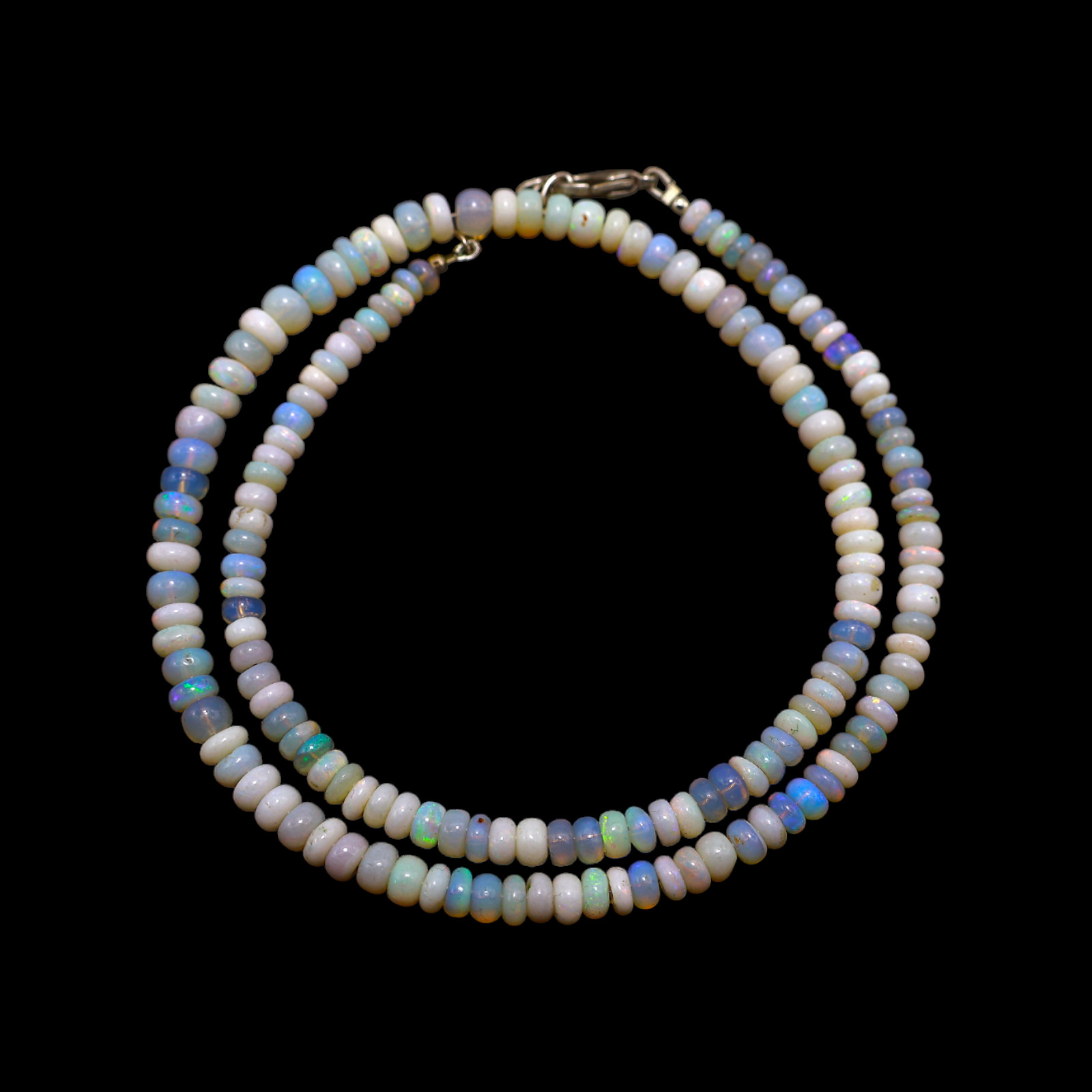 Smooth 4X5 MM Fire Opal Beaded Not Applicable Rondelle Handmade Unique Necklace