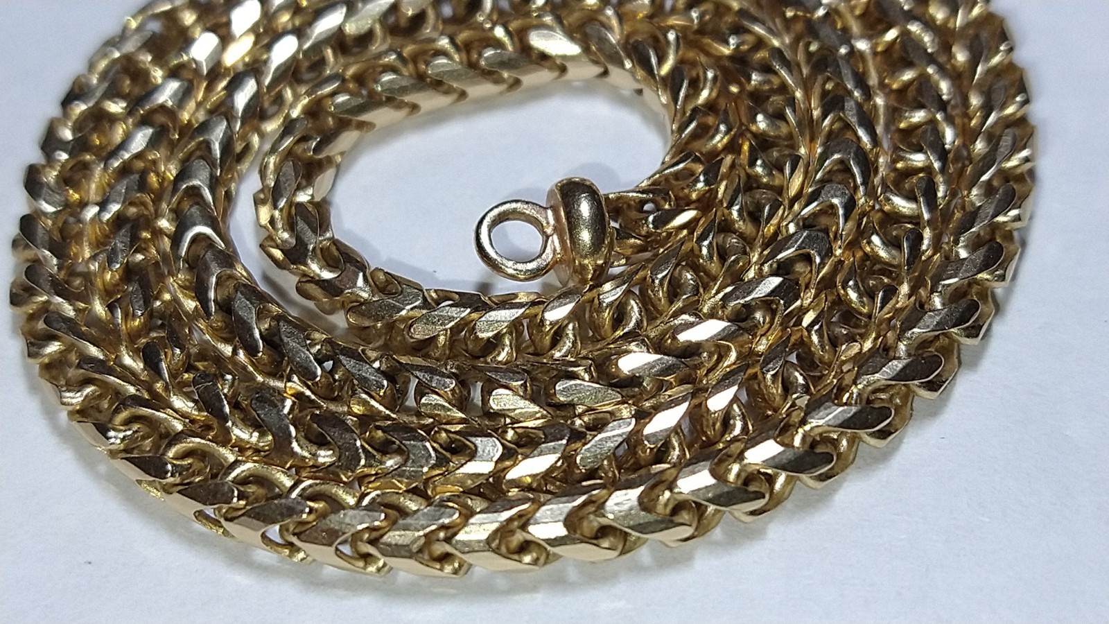 Solid 14k gold 3.4mm diamond-cut Italian franco chain 23.25 grams – 18″
