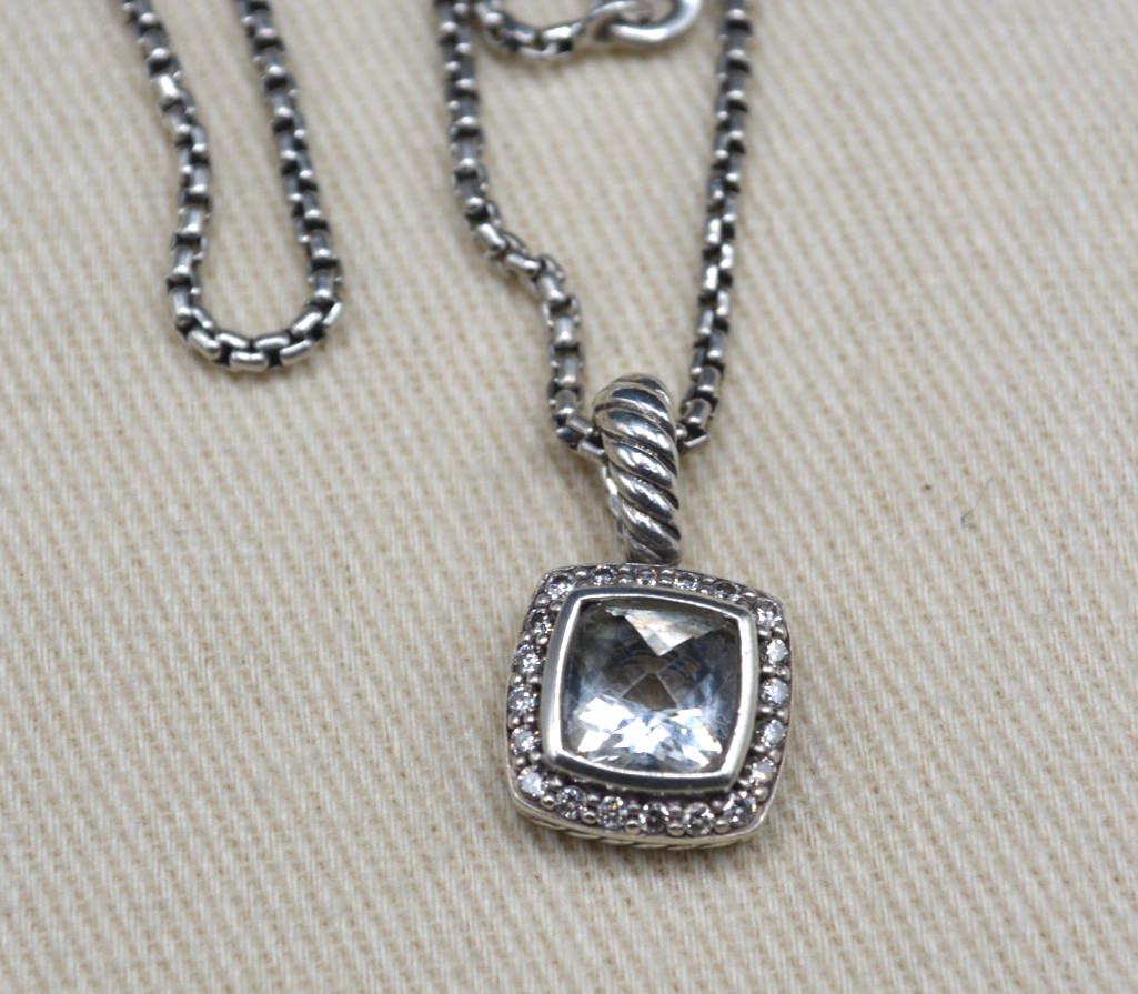 David Yurman Sterling Silver Petite Albion Necklace *Pre-Owned* Free Shipping