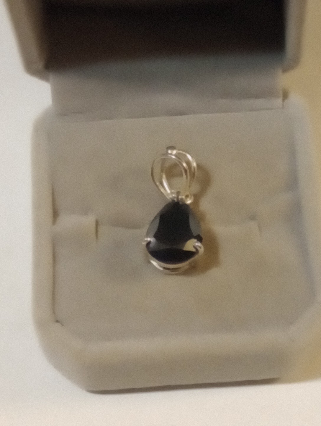 NATURAL EARTHMINED GEM TESTED PEAR BLACK DIAMOND 3.25 CTS. 925 SILVER PENDANT