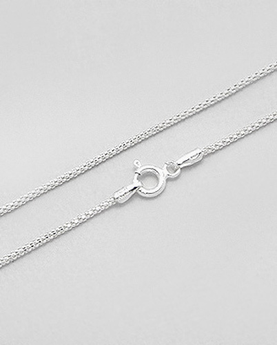1.34g Solid Sterling Silver 18″ Round Spiga Wheat Link Chain 1mm (693)