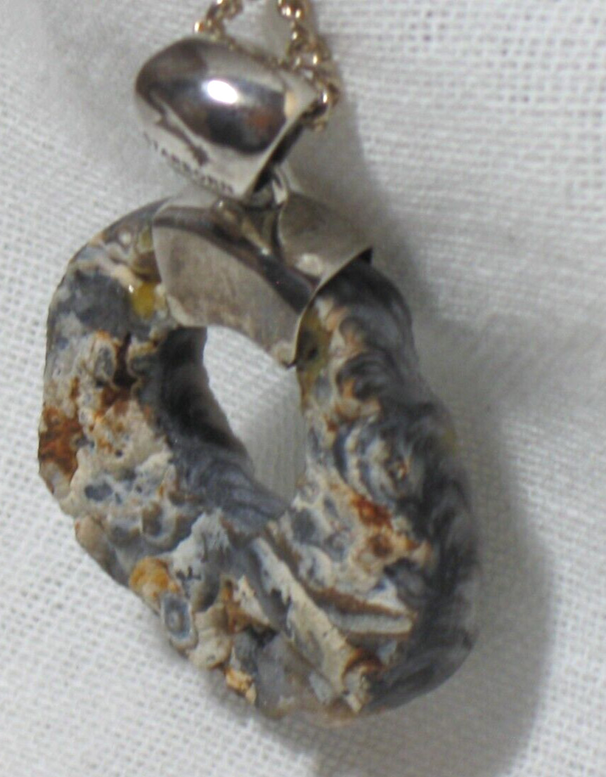 Reversible, Double Sided STARBORN Druzy Geode Quartz Pendant with Sterling Chain