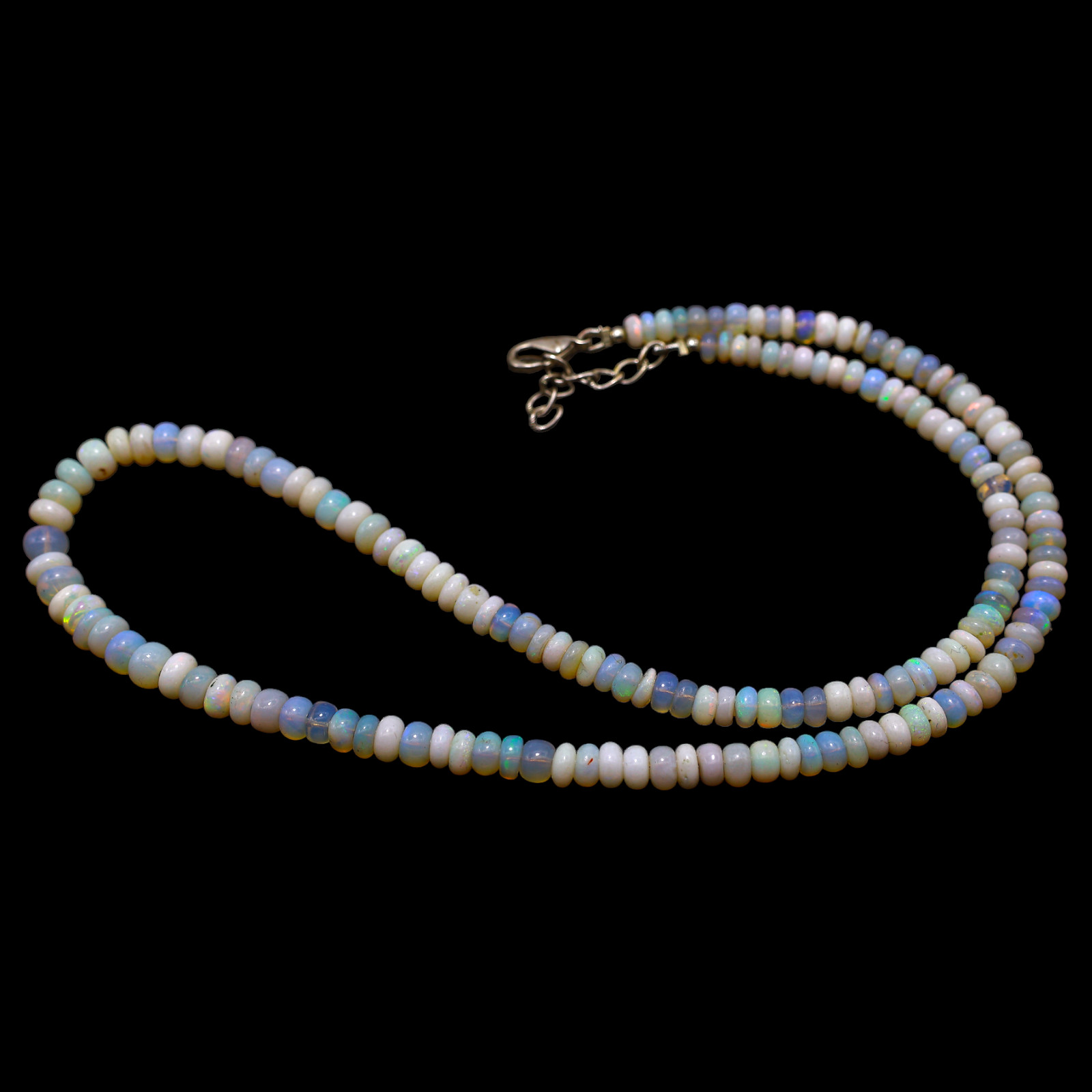 Smooth 4X5 MM Fire Opal Beaded Not Applicable Rondelle Handmade Unique Necklace