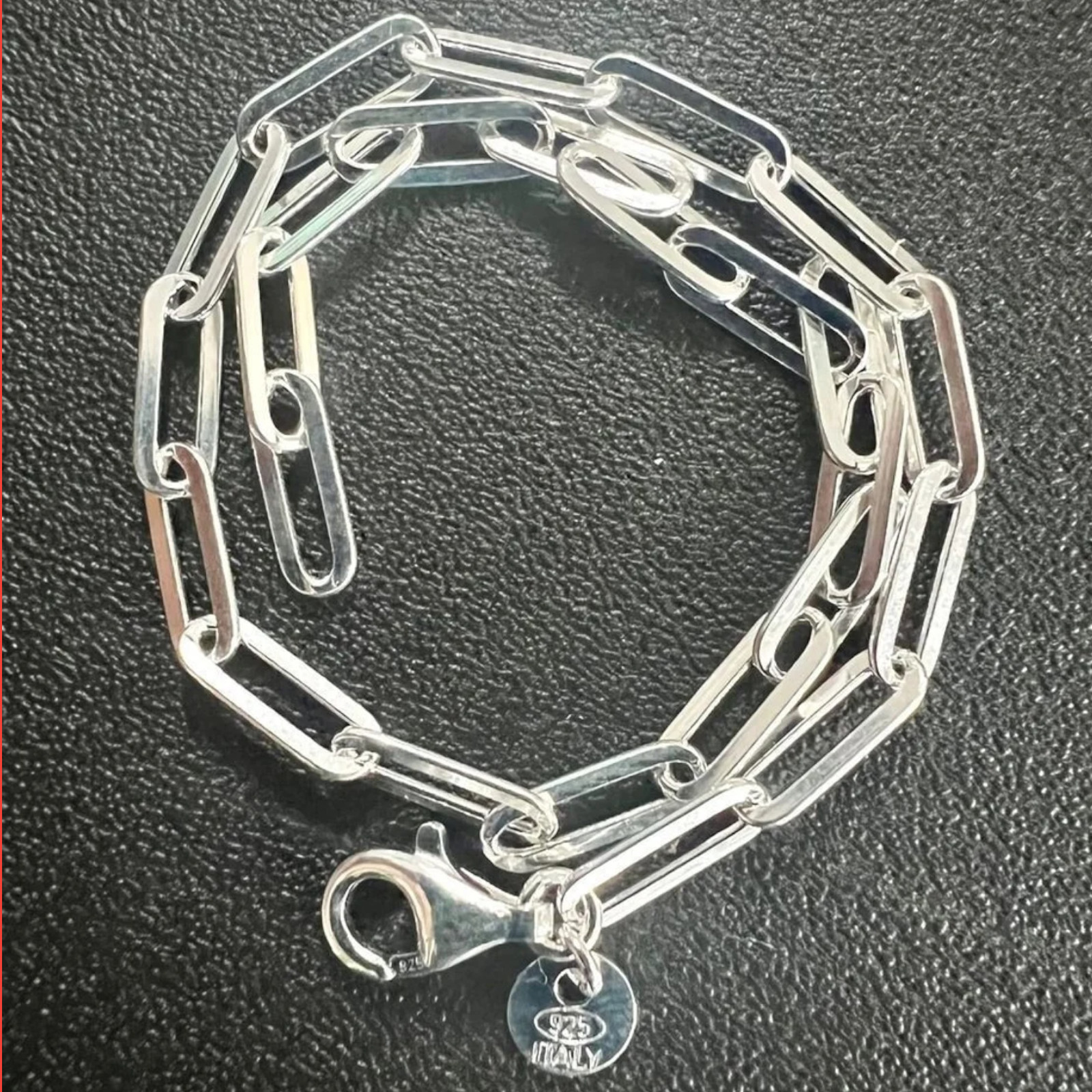 Italy Paper Clip Necklace Sterling Silver 925 Necklace Men Women 4MM FREE SHIP
