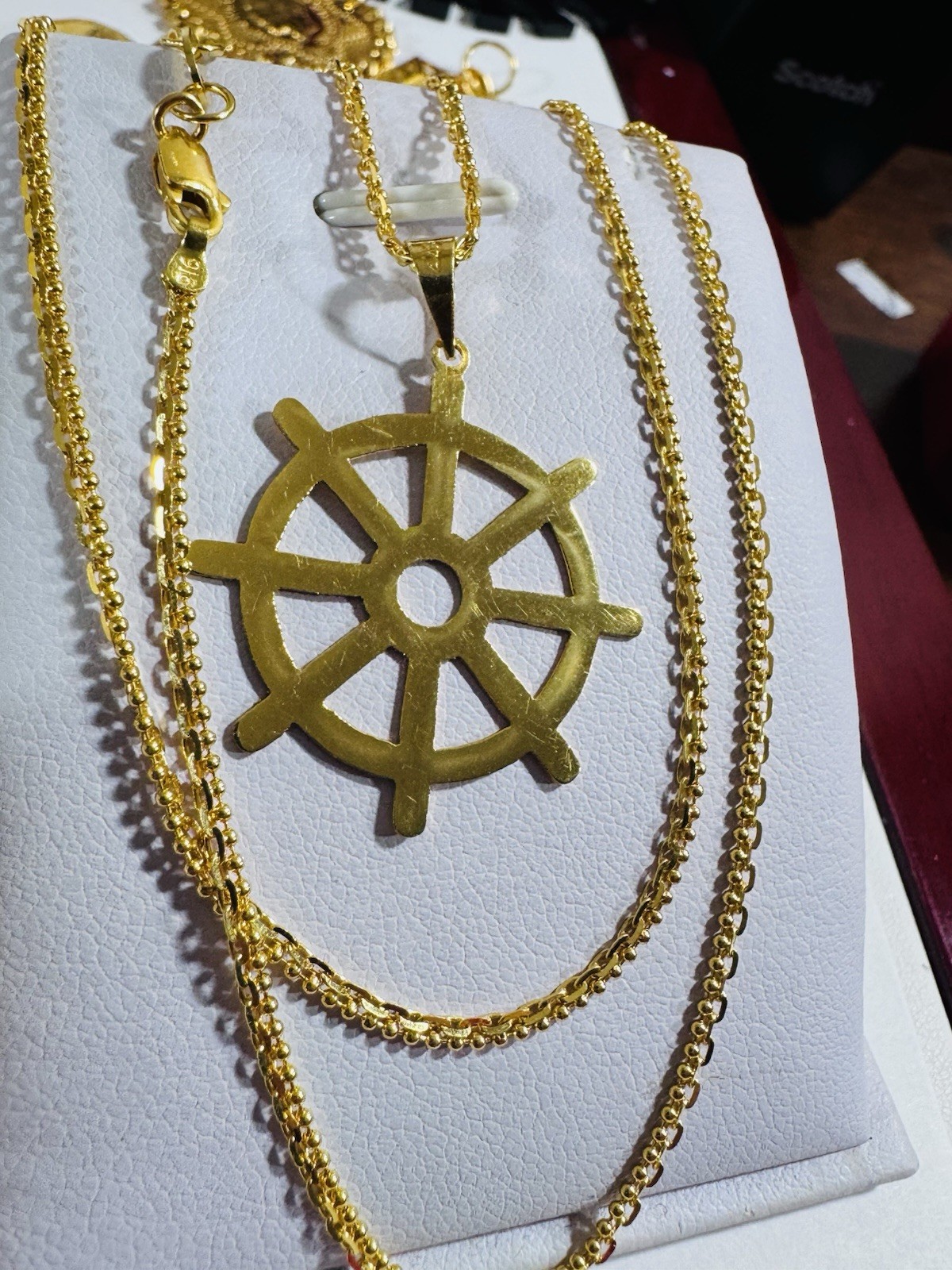 Saudi Dubai 22K Solid 916 Real Gold Mariner Set Necklace 20” Long 8.04g 2.2mm