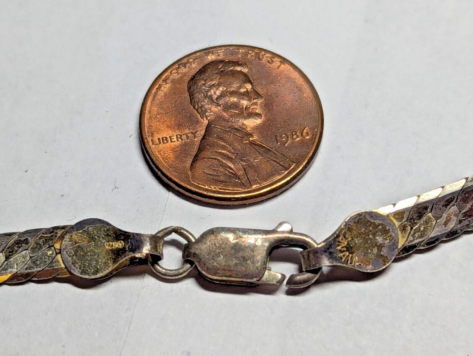 STERLING SILVER NECKLACE ABOUT 18″ LONG SIGNED A 925 CANADA