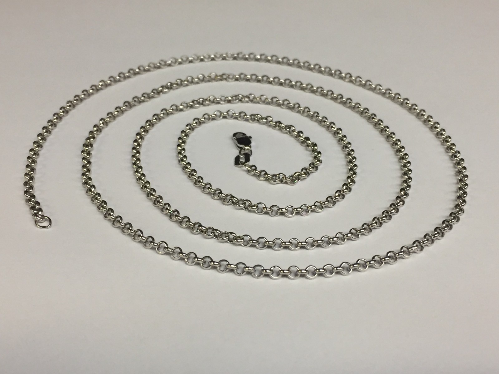 14k White Gold 22″ Round Cable ROLO Link Pendant Chain/Necklace 2.5mm 3.4 Grams