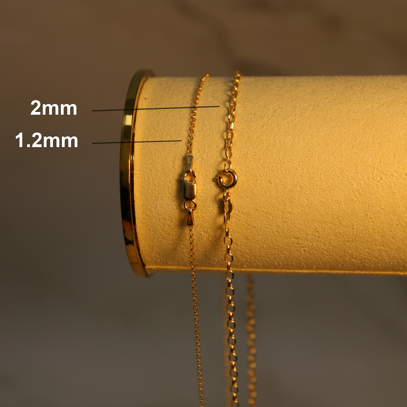 14k SOLID Gold Rolo Link 1.2mm 2mm Chain Rolo Link Necklace 16″ 18″ – Cadena Oro