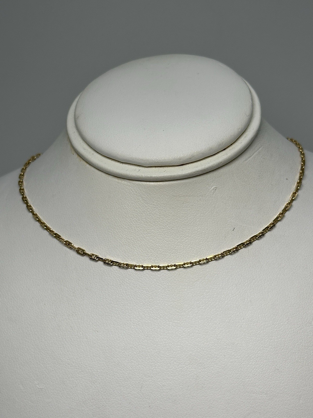 Solid 14K Yellow Gold Mariner Link Chain Necklace, 18”, 3.2 g, 1.7 mm