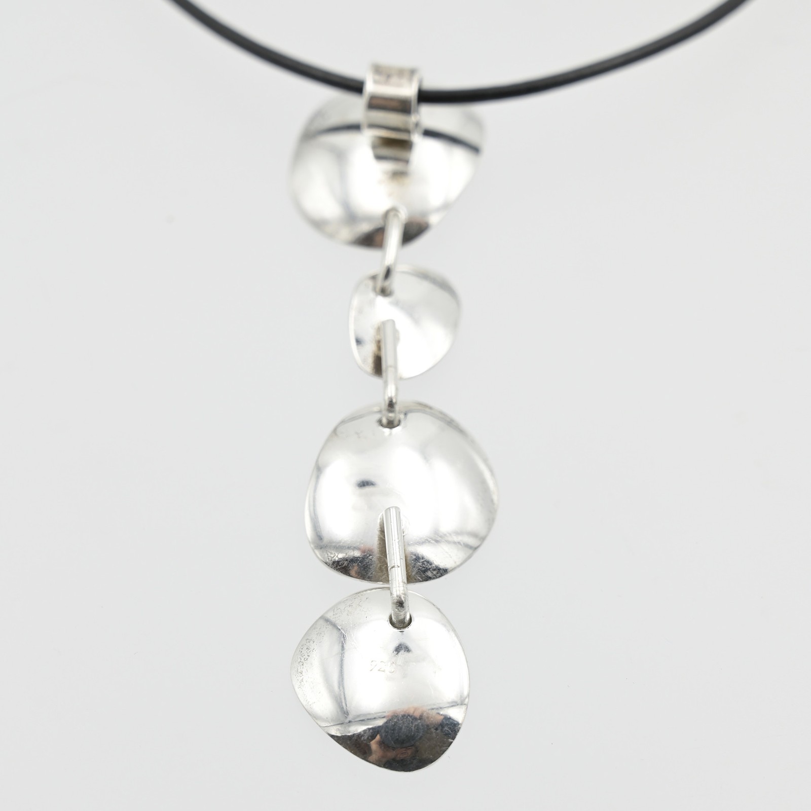 Handcrafted Modern Sterling Silver 925 Drop Pendant Necklace OOAK Artisan Made
