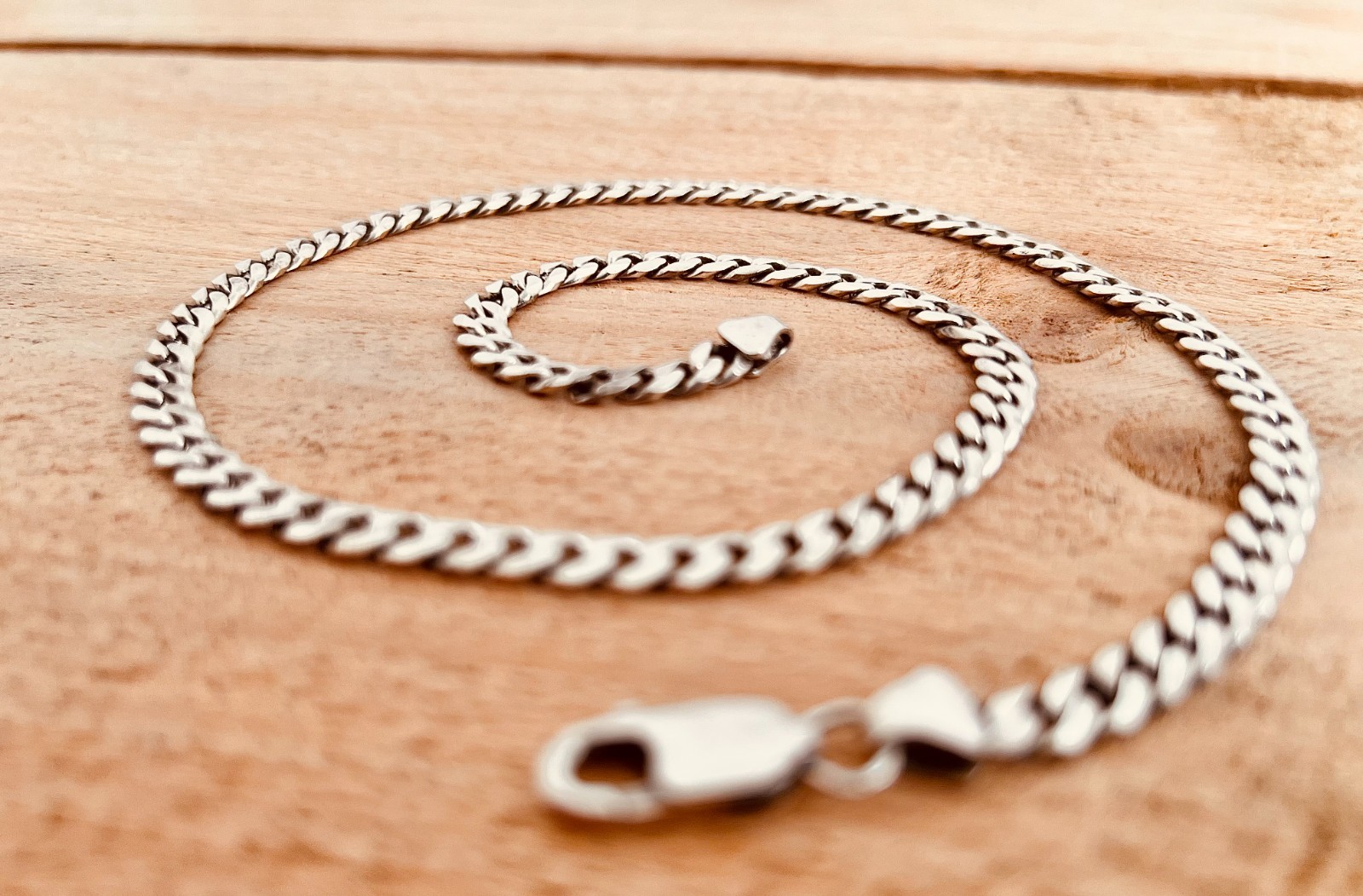Solid Sterling Silver 18″ Curb Chain Necklace (25 Grams) Excellent Condition 5mm