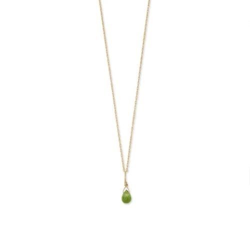 16″ 14 Karat Gold Birthstone Necklace January-December