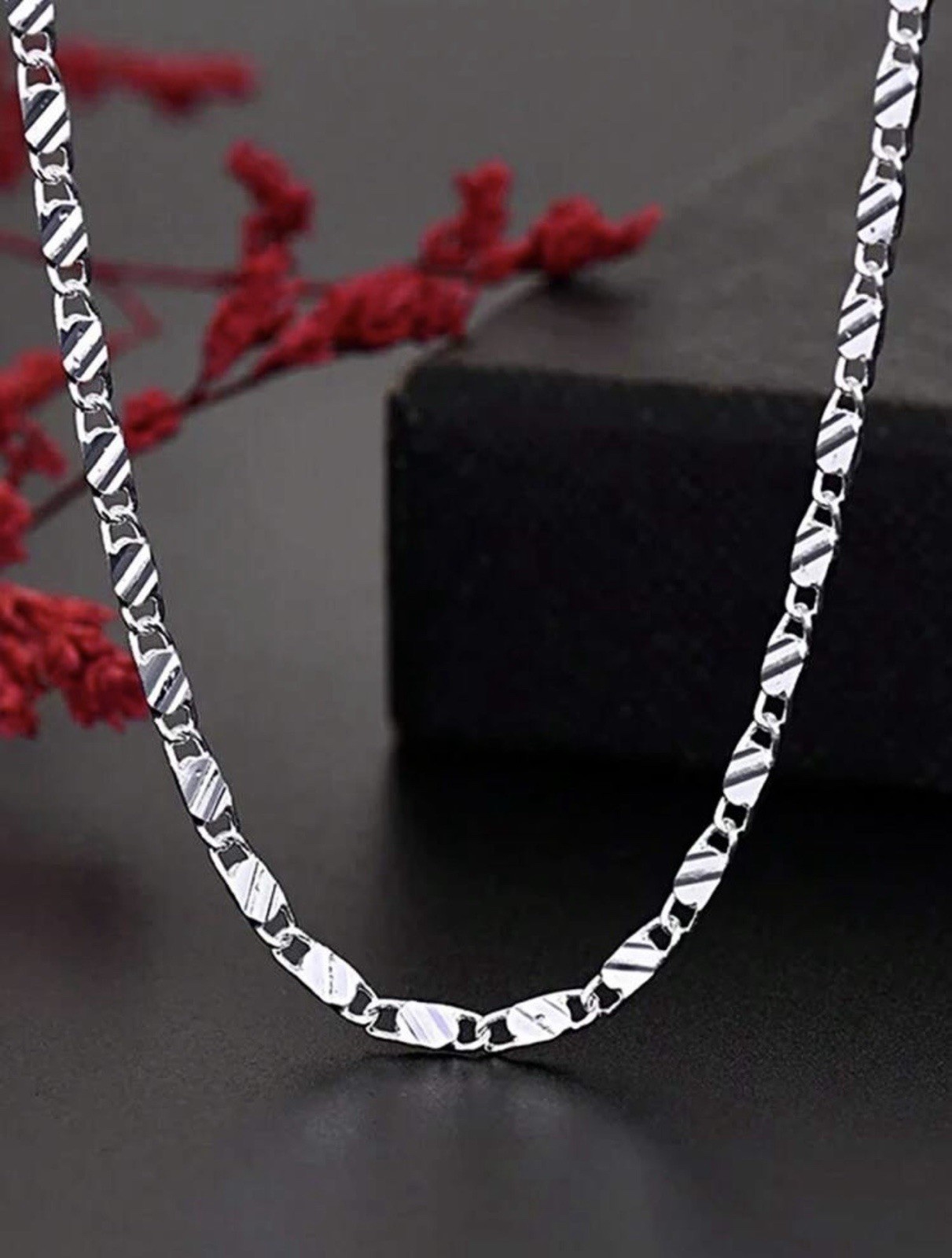 Sterling Silver/925 Necklace (Unisex) 21 Inches Long