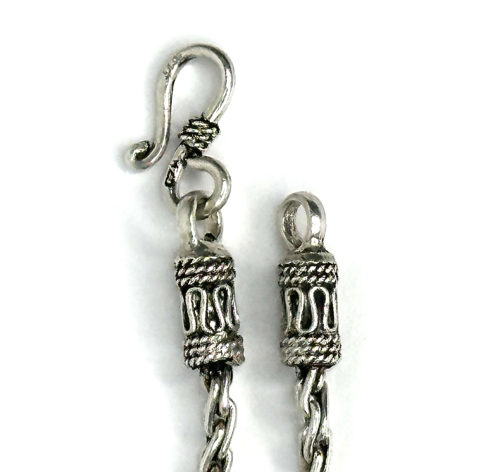 Sterling Silver Rope Chain Necklace 16” | Egypt 925 | S-Hook Clasp | 19g