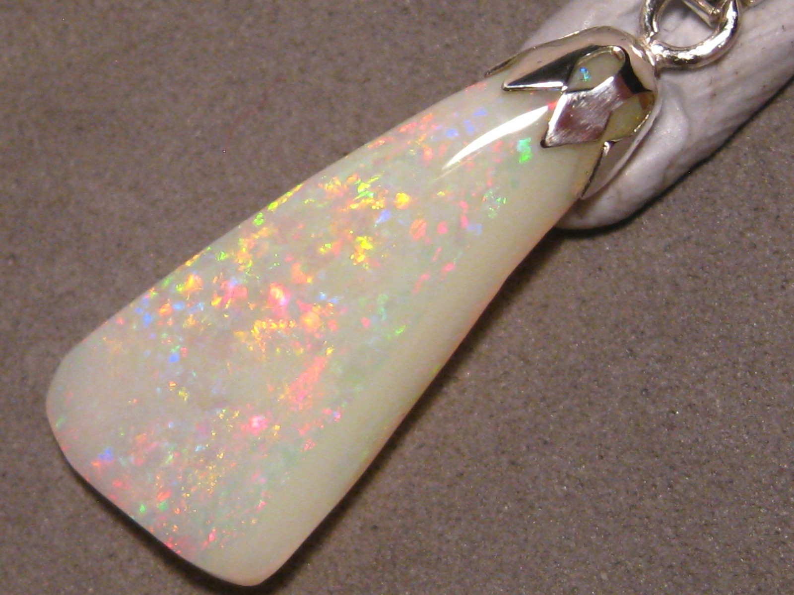 3.7 ct. Shell Opal Pendant – Solid Australian Gem Opal – Sterling Silver