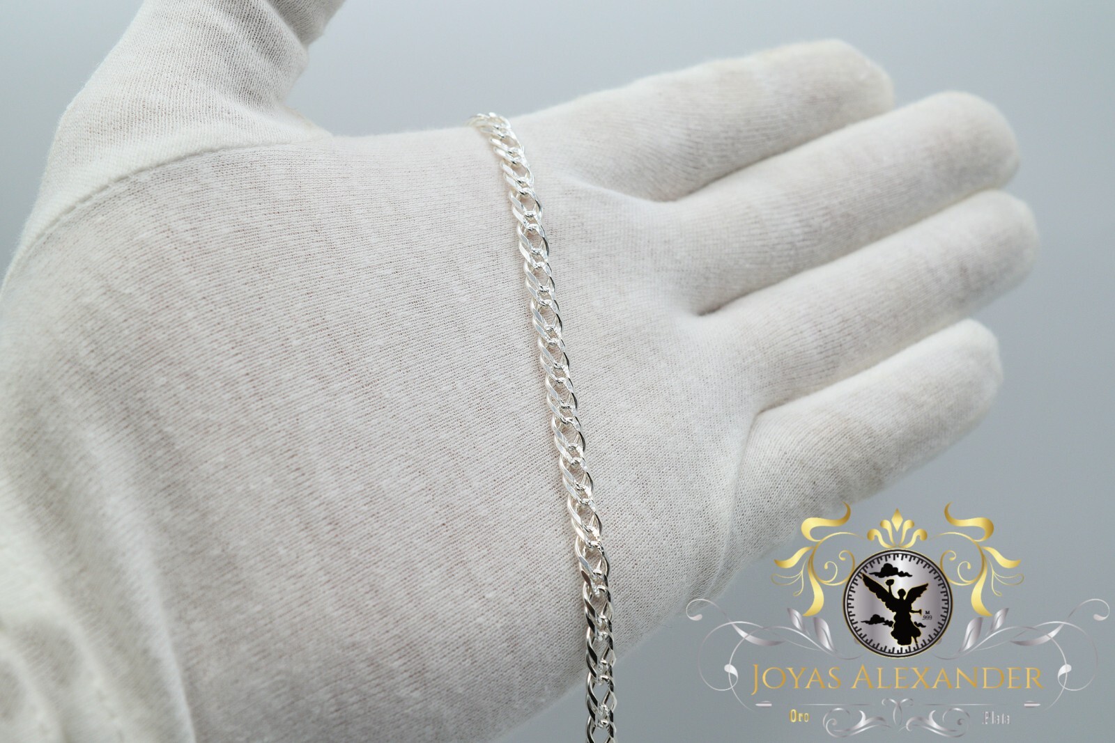 Rombo Chain Double Link Sterling Silver Chain Necklace Plata de Mexico