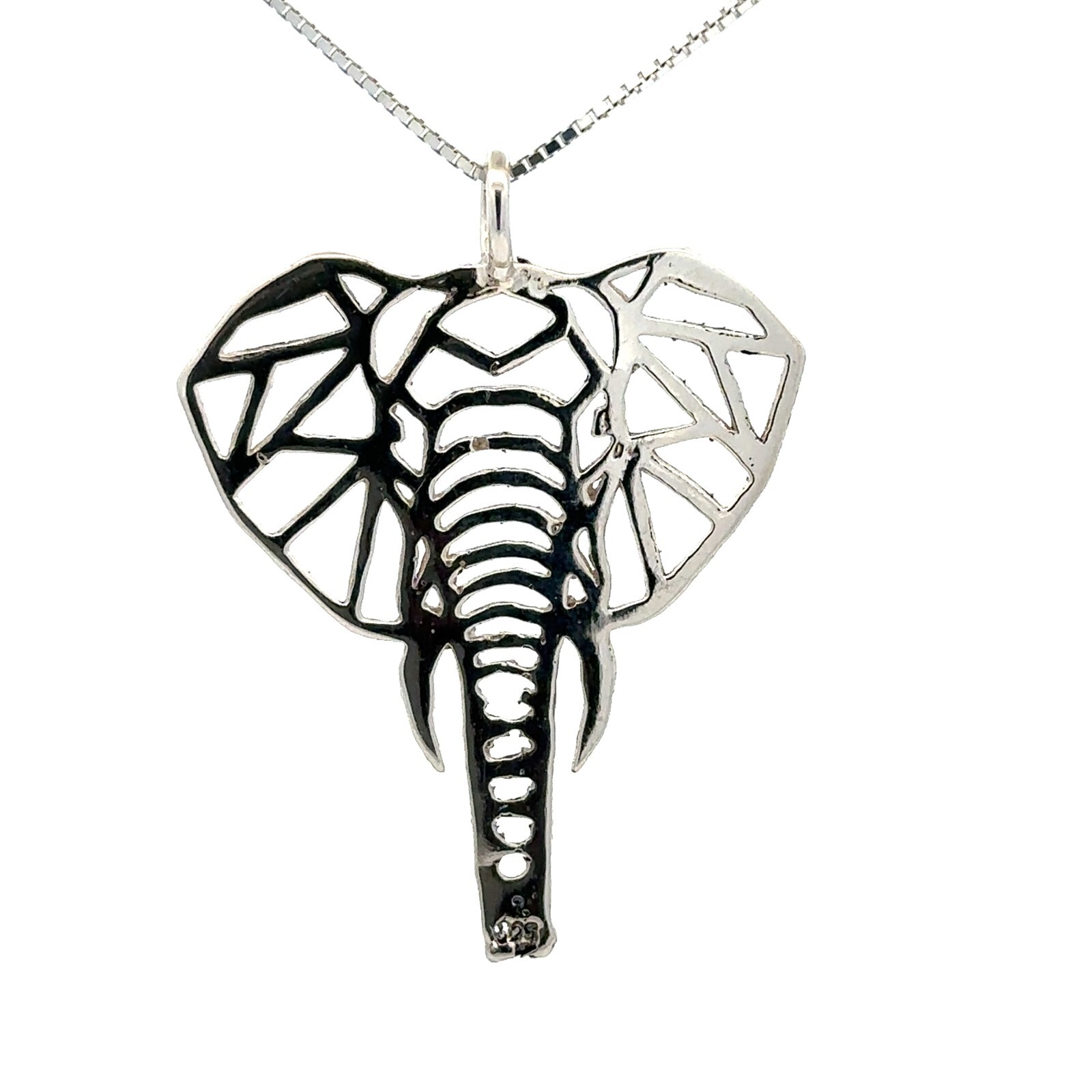 Sterling Silver Handmade Elephant Pendant (1 1/2 x 1 3/4 Inch)