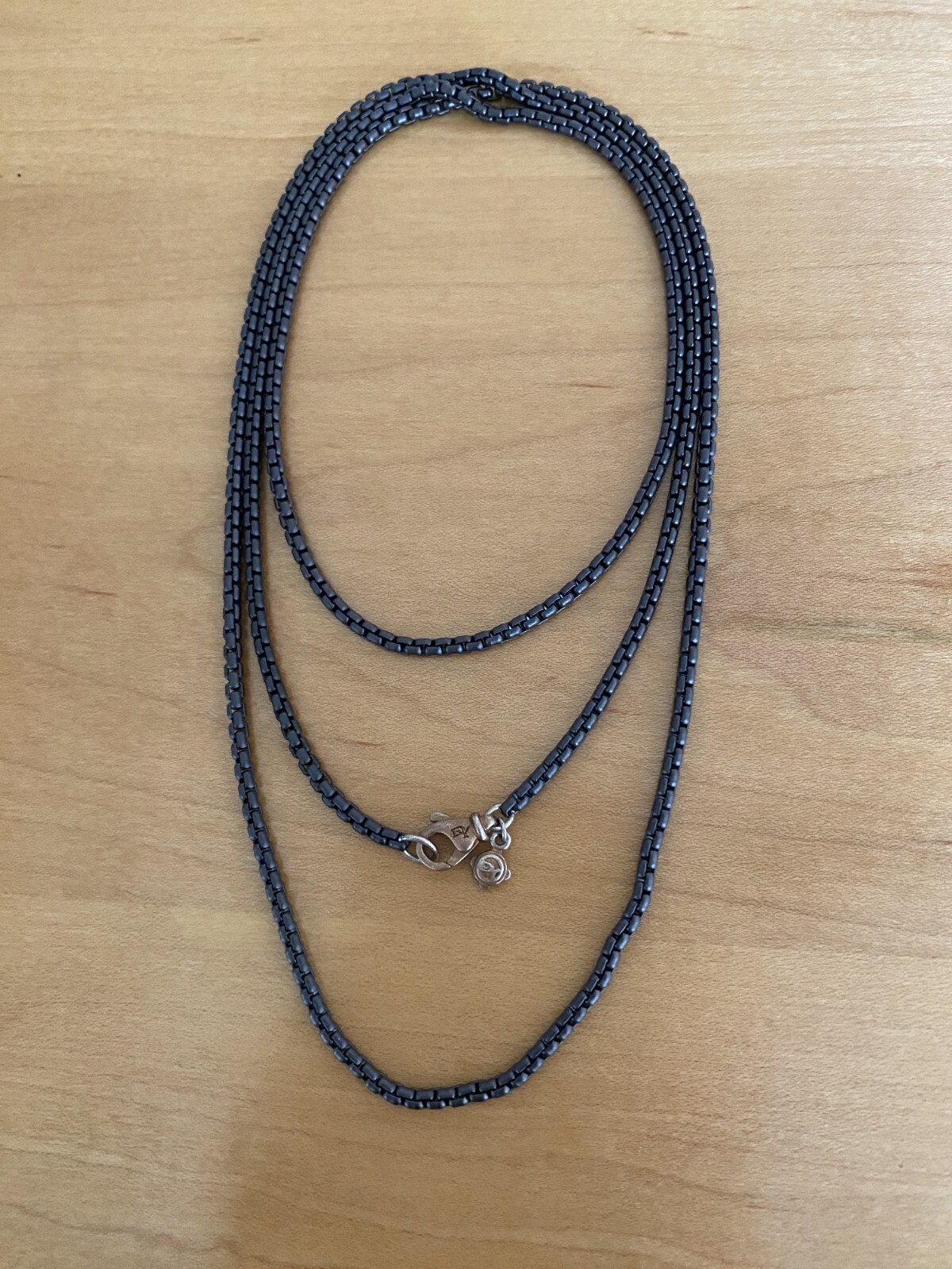 David Yurman 36″ Small Box Chain in Darkened Sterling Silver – NWOT