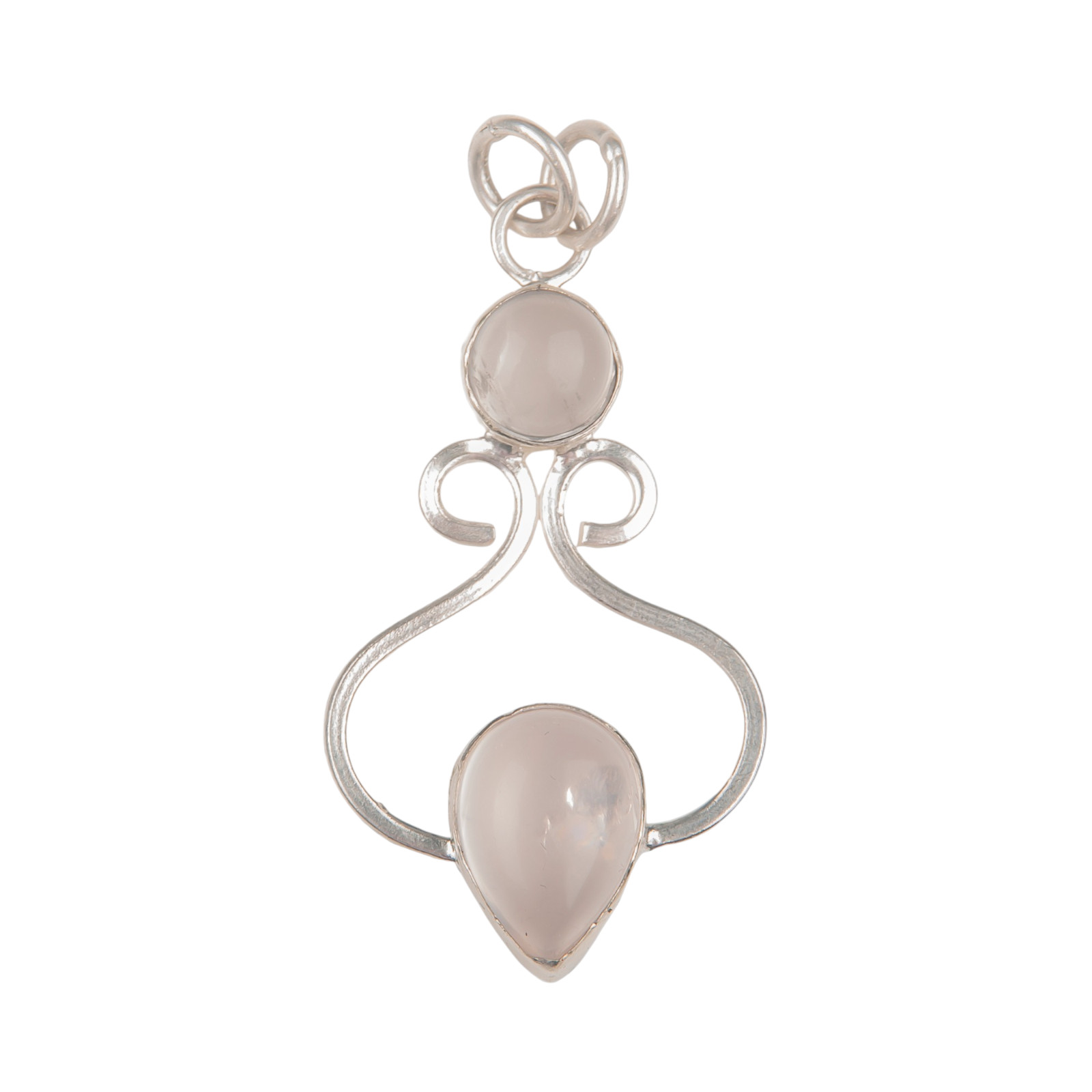 Rose Quartz Gemstone 925 Sterling Silver Designer Pendent1.60″ Gift For Women