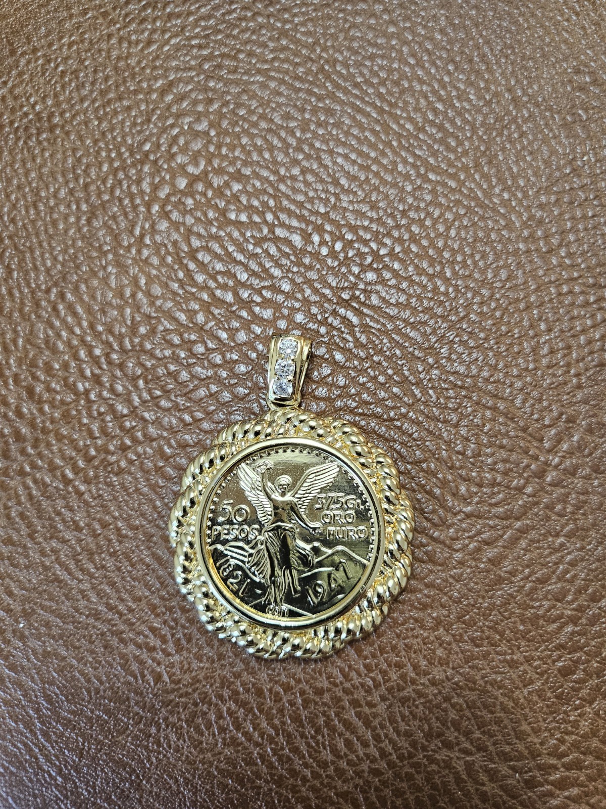 Gold-Plated Pendant with Multiple Gemstones
