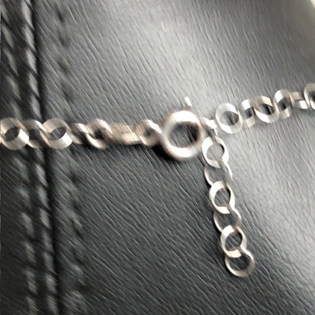 B1007 Sterling Silver Rolo Chain Necklace Adjustable Delicate Classic 17″ 2.5g