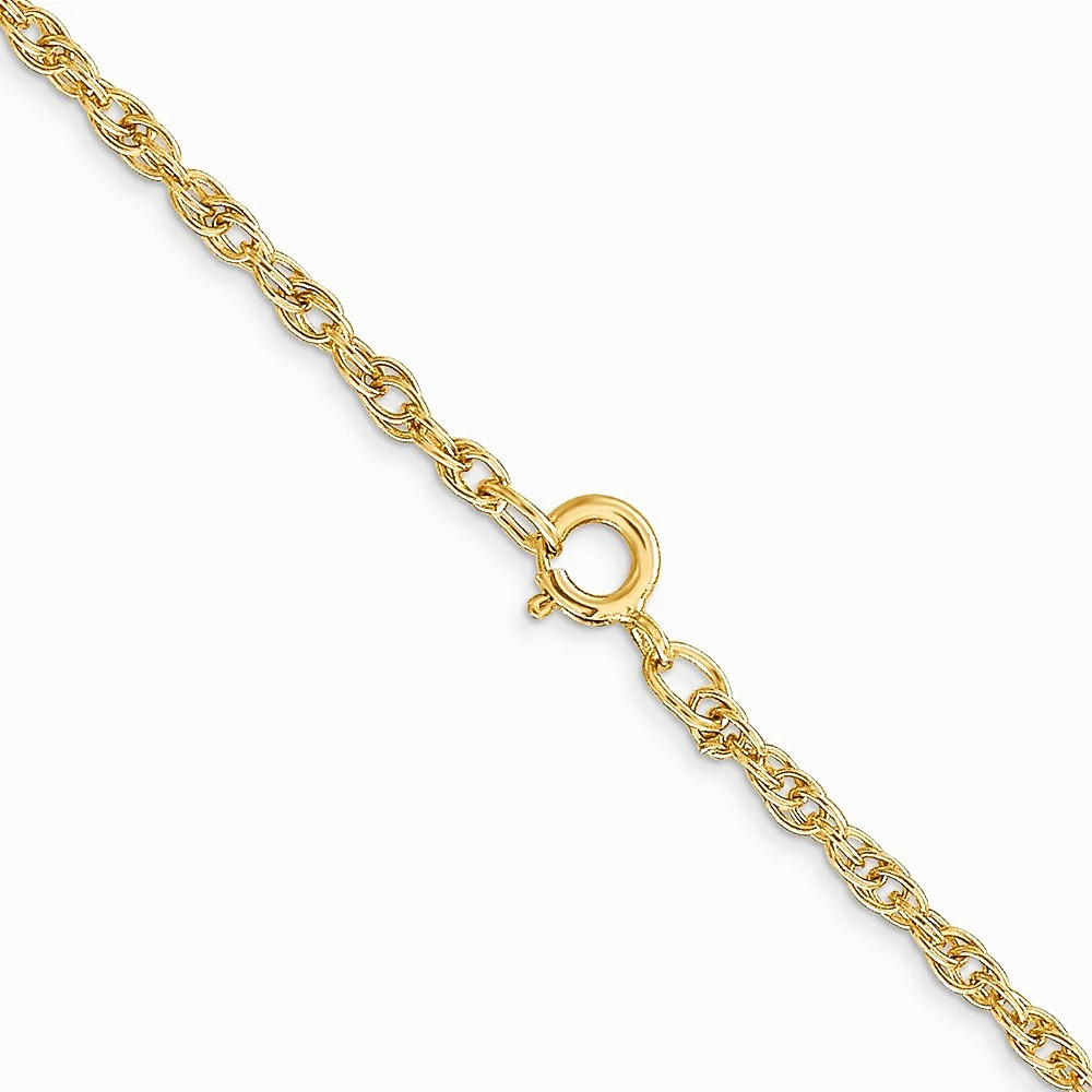 14K Yellow Gold 1.55mm Carded Cable Rope Chain Necklace 16″-24″