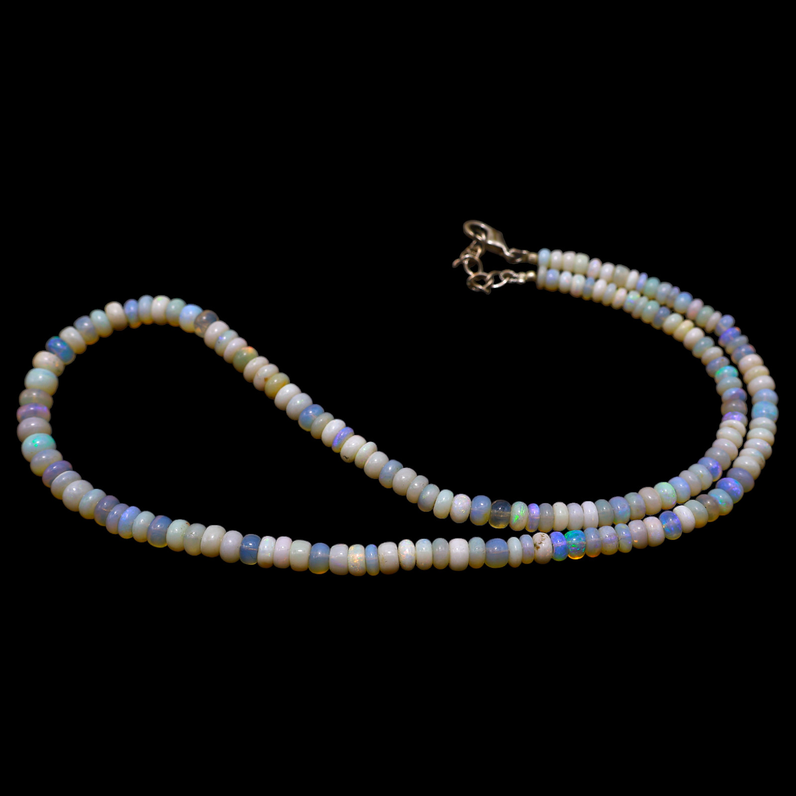 Smooth Multi Color Fire Opal Beaded Not Applicable Rondelle Sister Boho Necklace