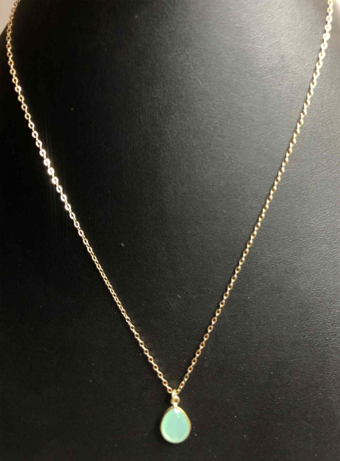 6275 Vermeil 925 faceted aqua Pendant Necklace 18″ 2grams
