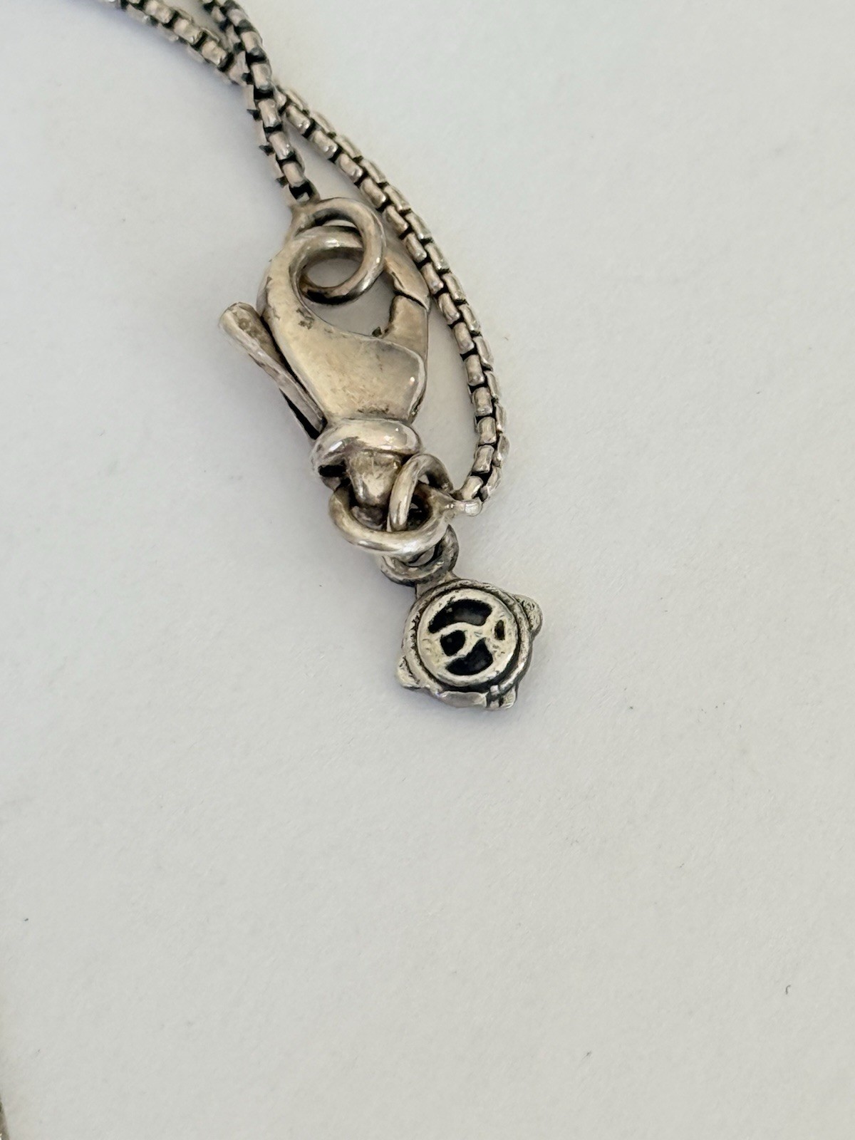 David Yurman Sterling Silver Black Onyx Petite Chatelaine Pendant Necklace 17”