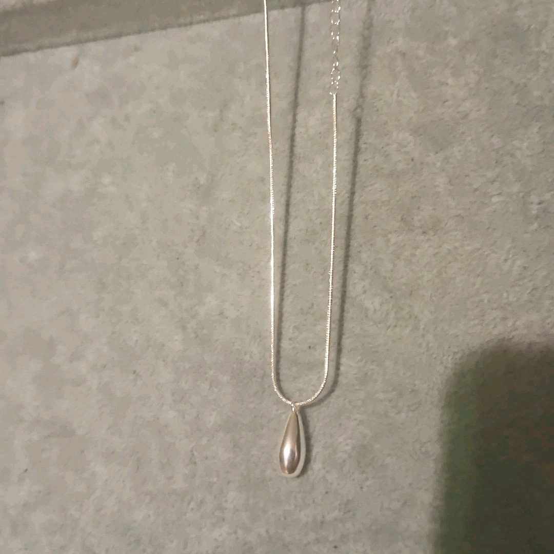 New 16″-17″ Sterling Silver Tear Drop Necklace Snake Chain Included