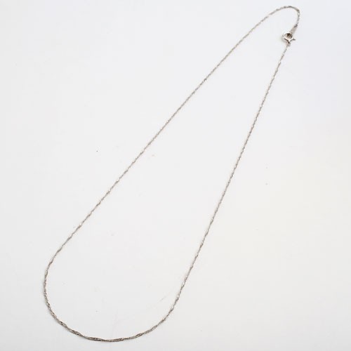 Pt999 Solid Platinum 2.2g 0.9mm Singapore Chain Necklace 20″ Japan Mint Hallmark