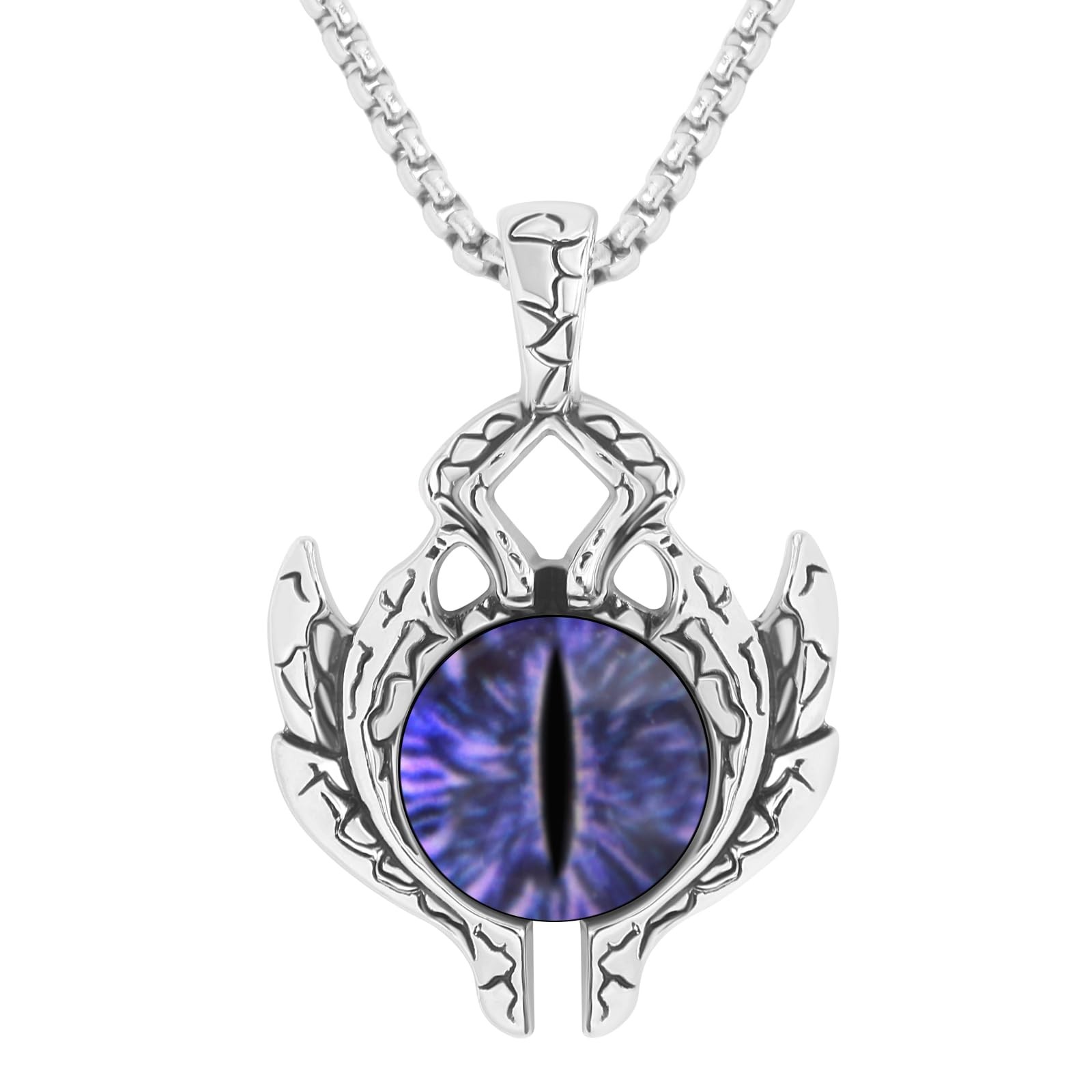 Necklace for Men and Women, 24 Inches 316L Stainless Steel Devil’s Eye Neck – 01
