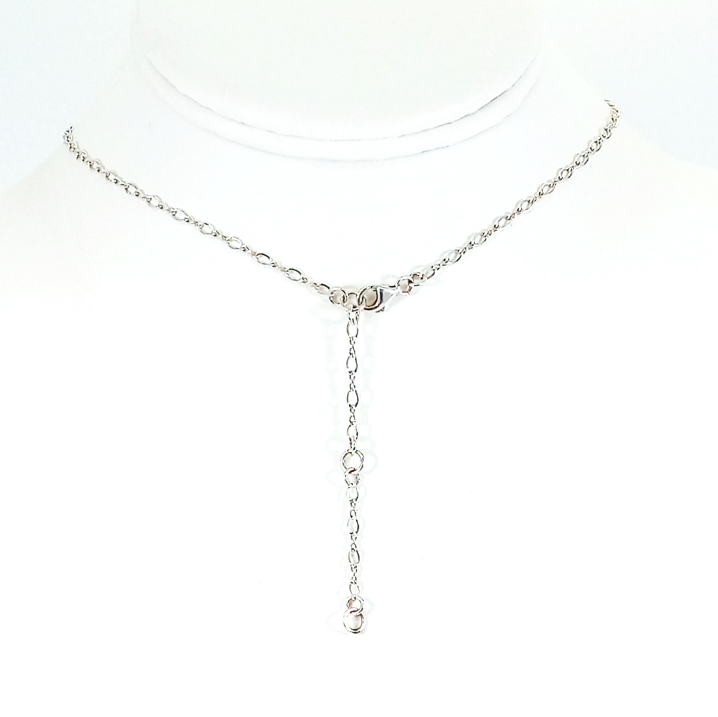Vintage 925 Sterling Silver Flashy Rainbow Moonstone Necklace