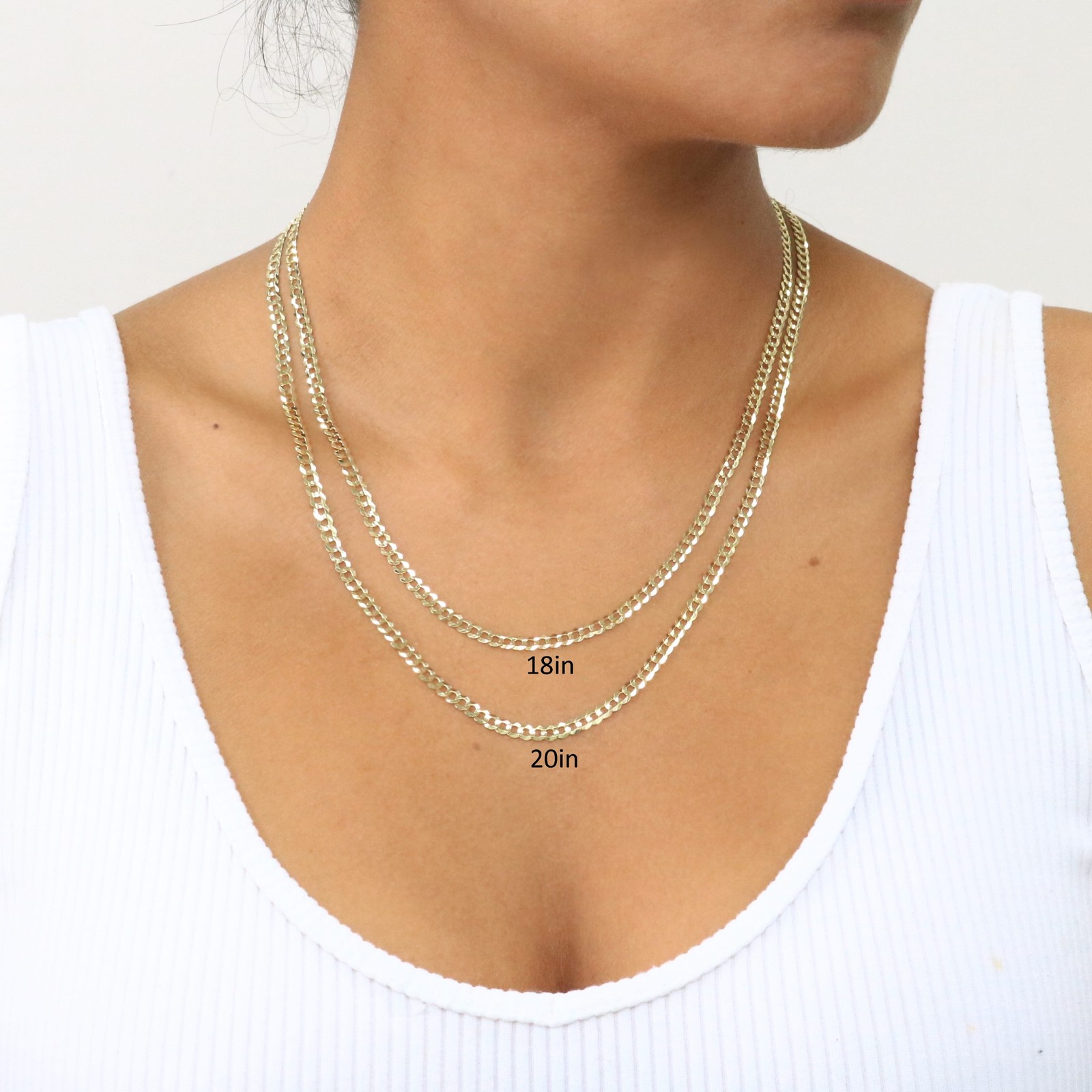 10K Solid Yellow Gold 4mm Cuban Curb Chain Link Necklace Mens Womens 16″- 30″
