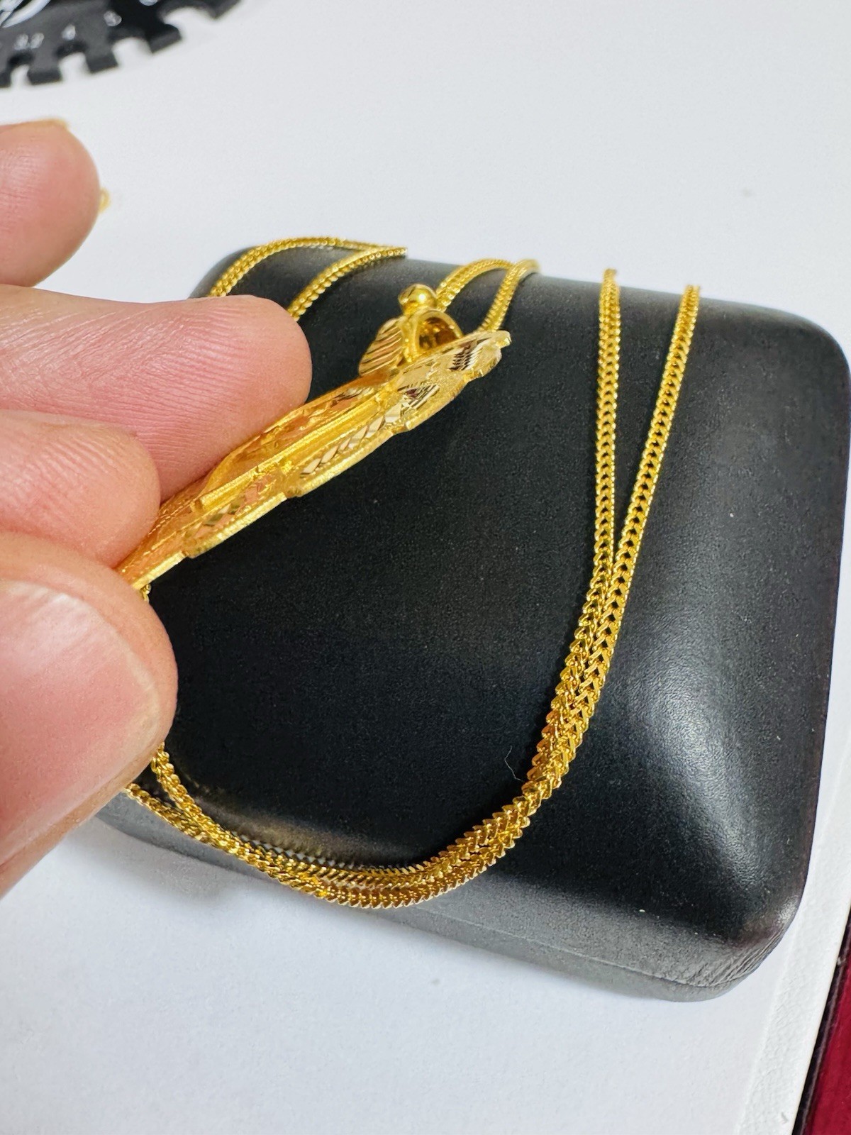 22K 916 22C Real Genuine Gold 20” inch Heart Sikh Necklace 11.1g 1.5mm