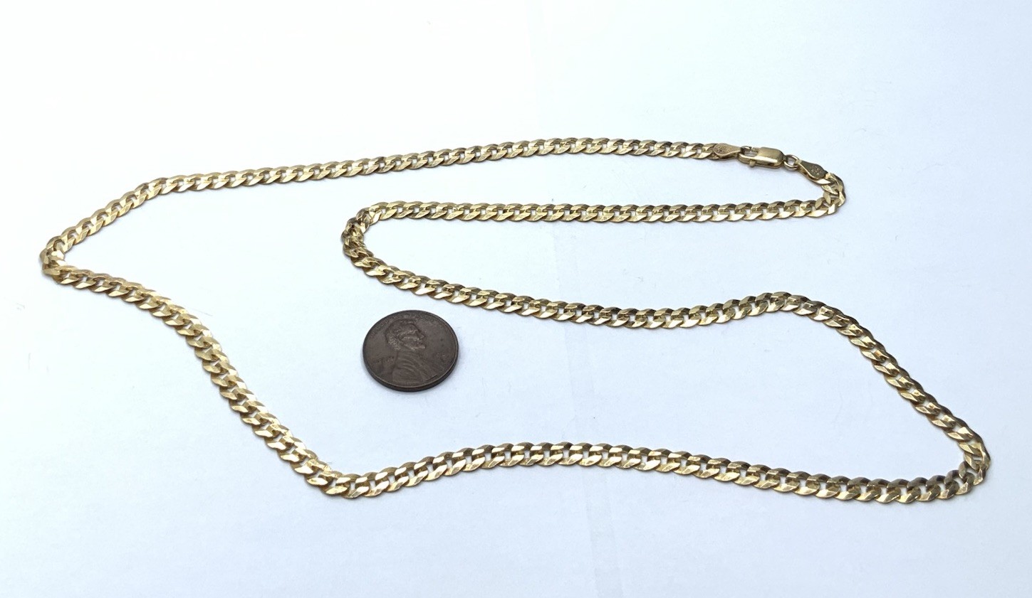 Italy LIRM Sterling 925 Silver Gold Plated 26” Cuban Link 4.85mm Chain Necklace
