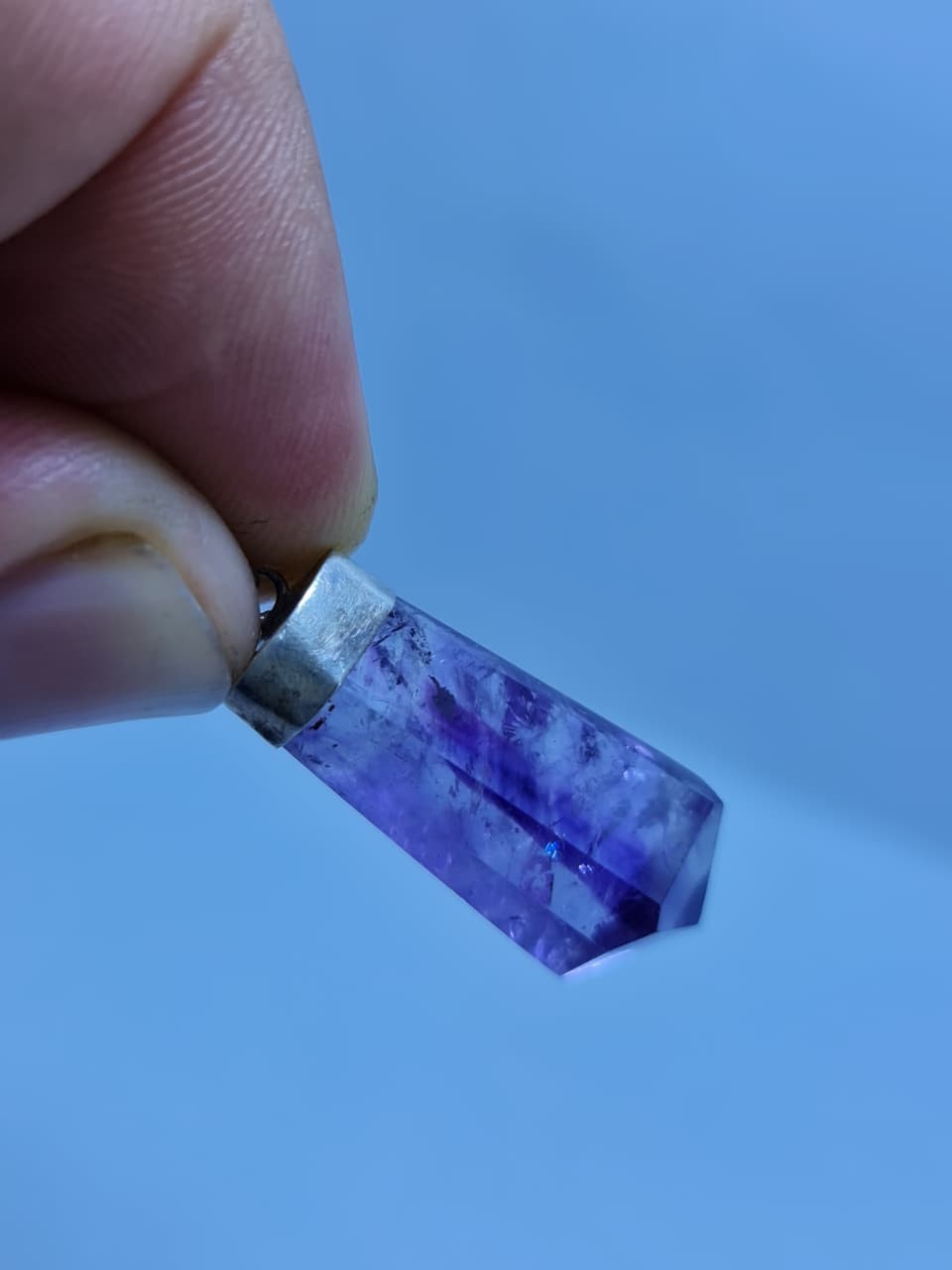 100% Natural Amethst Pendant Gemstone 925 Sterling Silver Pendant Stone