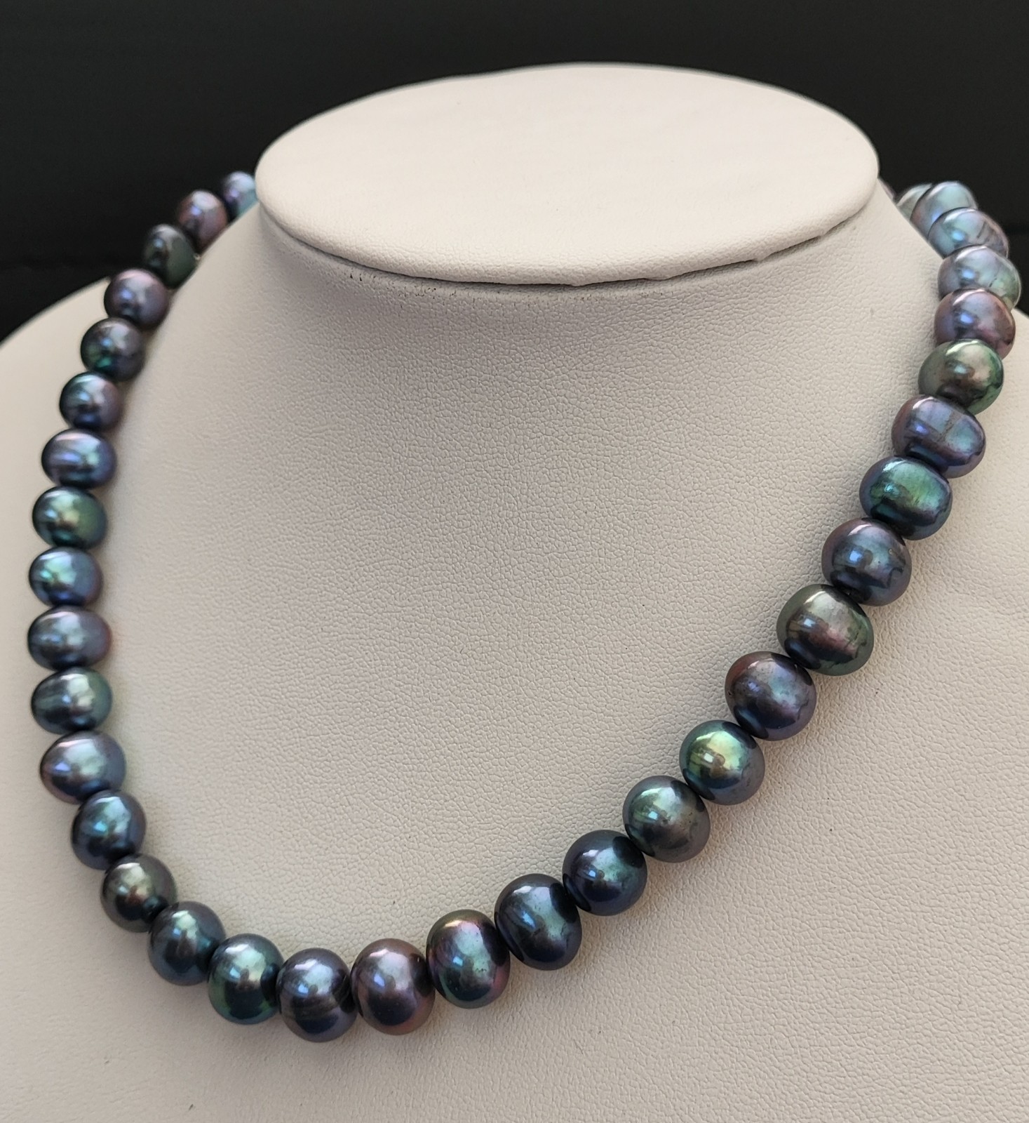New AAAAA 9-10mm Genuine South Sea black Pearl Necklace 18”19”20″22′ 14k