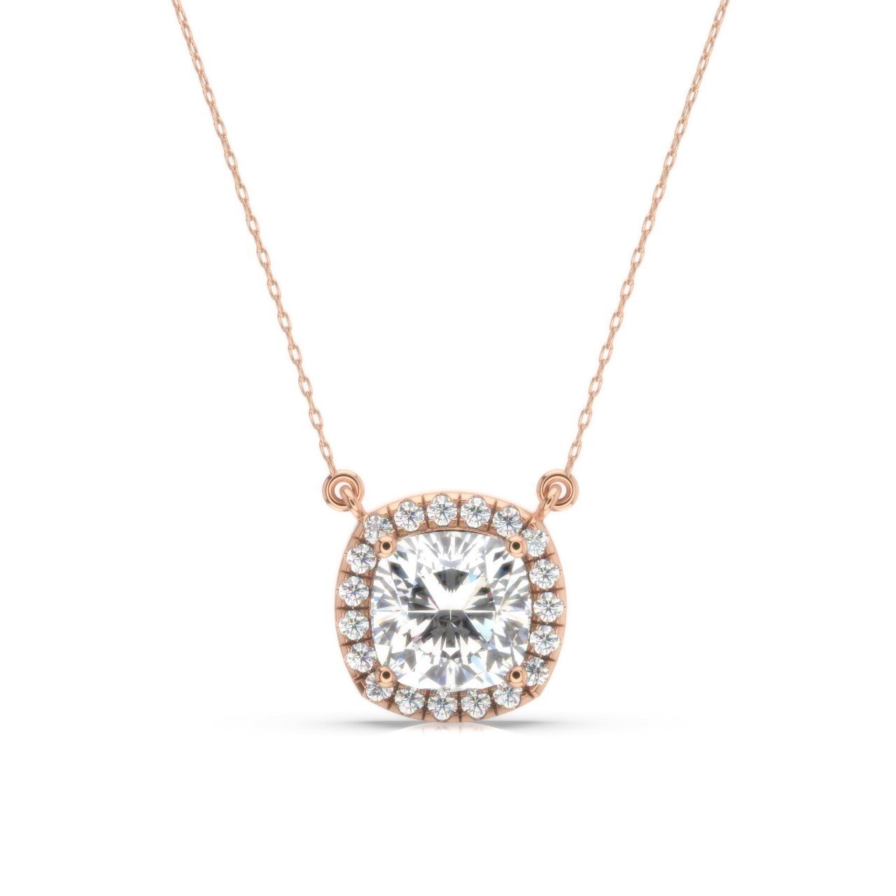 IGI Diamond Pendant VVS2 D Cushion 1.10 Ct Lab Created 14k White Gold Eye Clean