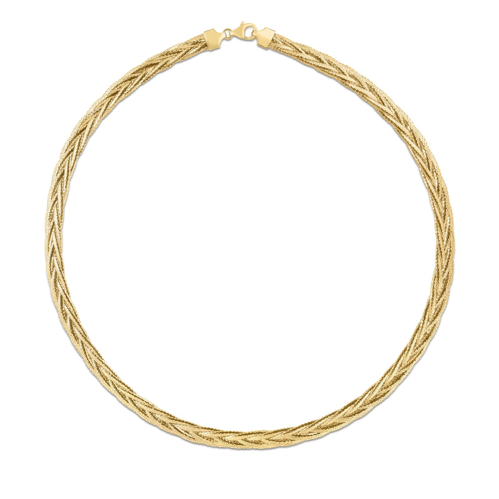 14k Yellow Gold 18″ Diamond Cut Woven Braided Flex Chain Necklace 6MM 5.4 Grams