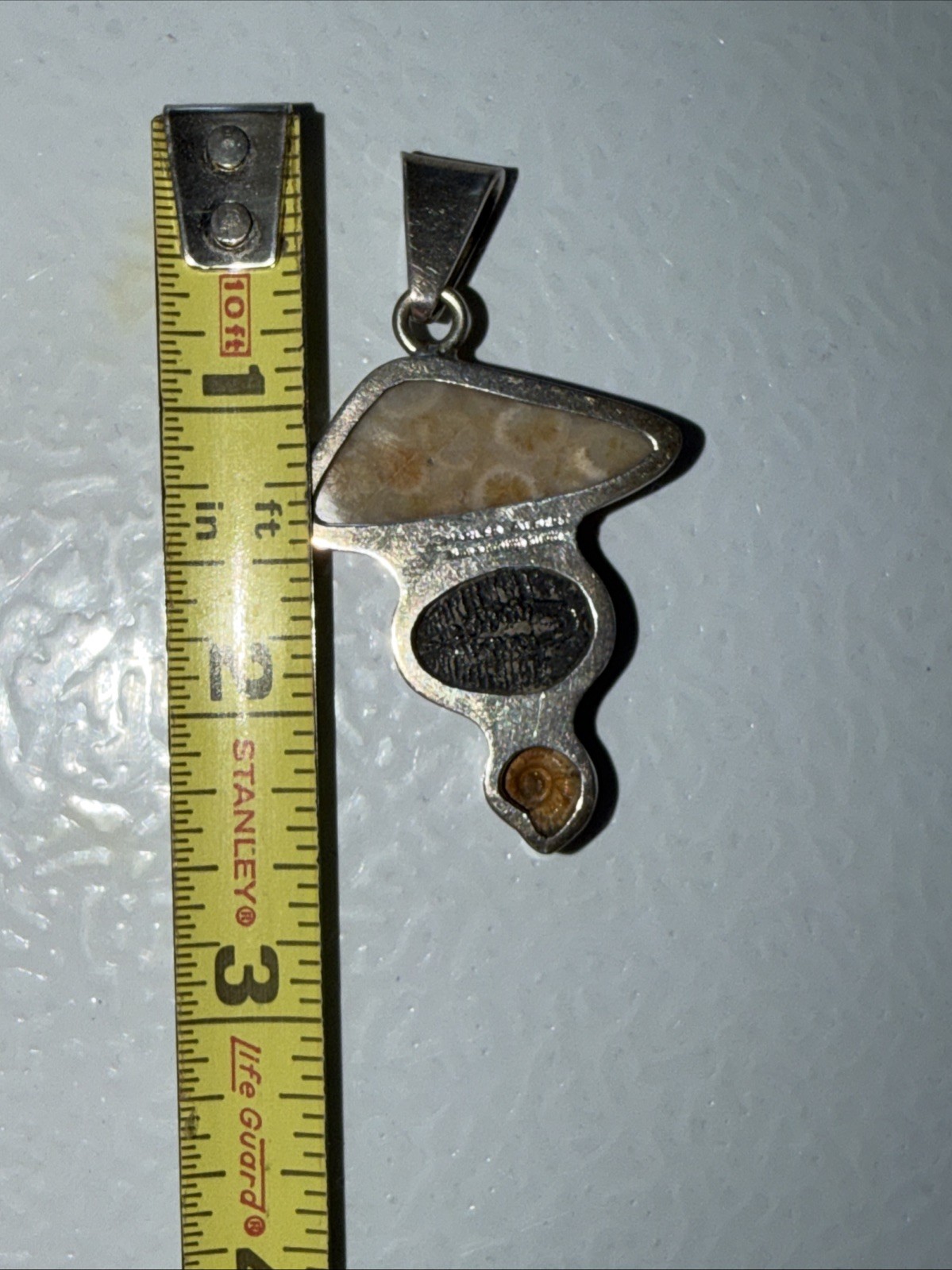 Charles Albert Fine Sterling Rare Multiple Fossil Pendant