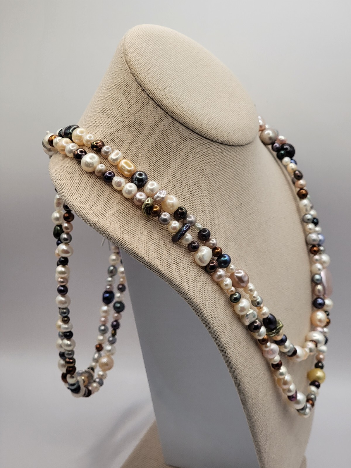Honora Pearl Necklace Multi-Colored 36″ No Metal Continuous Strand