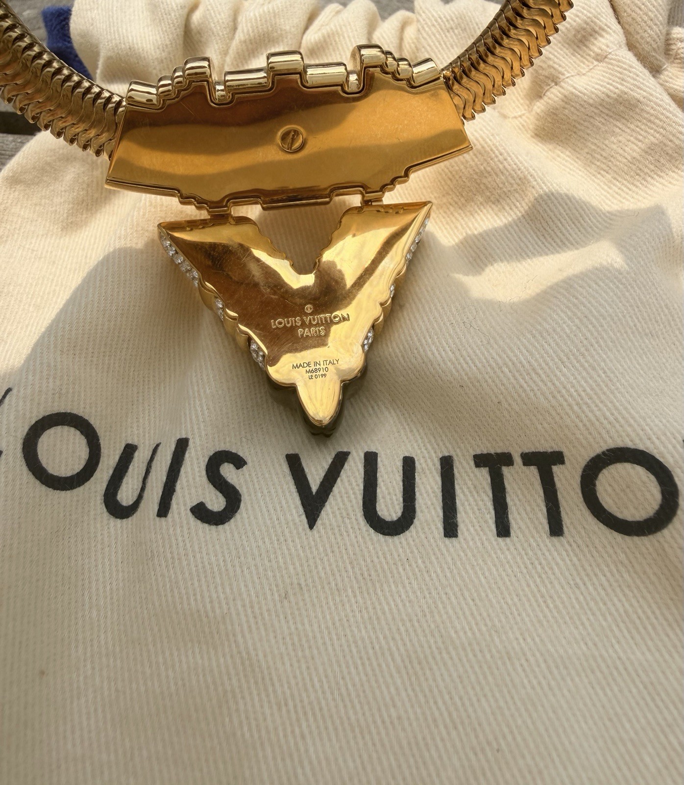 Louis Vuitton Essential Torque Collar Necklace LV V Shaped Choker Necklace