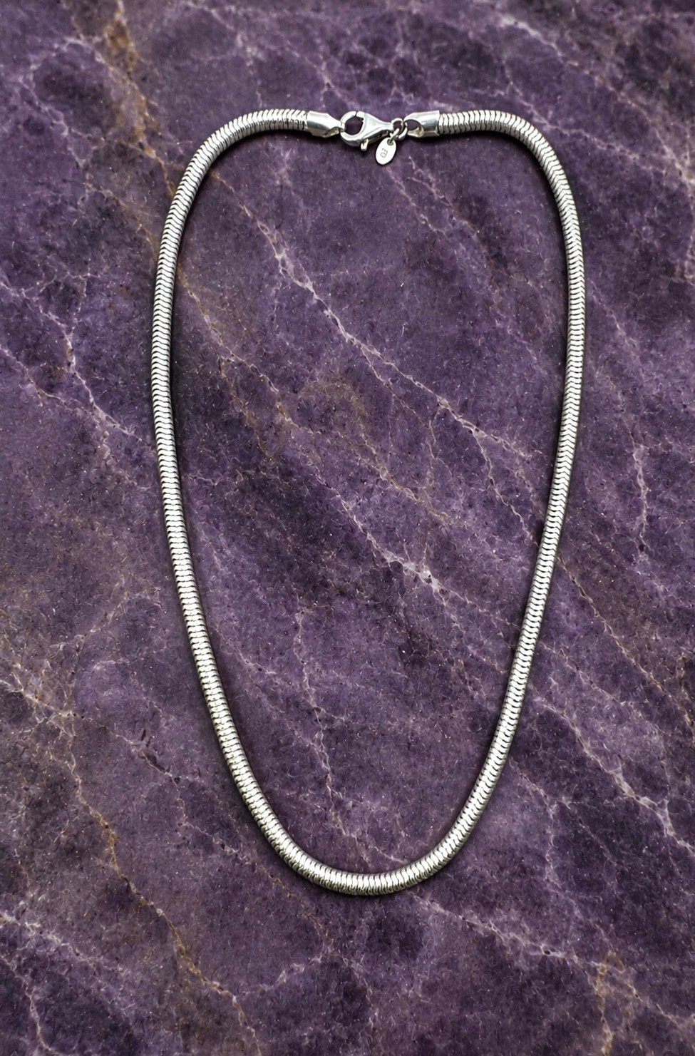 Milor Italy 950 Sterling Silver Womens Diamond Cut Thick Snake Chain Necklace